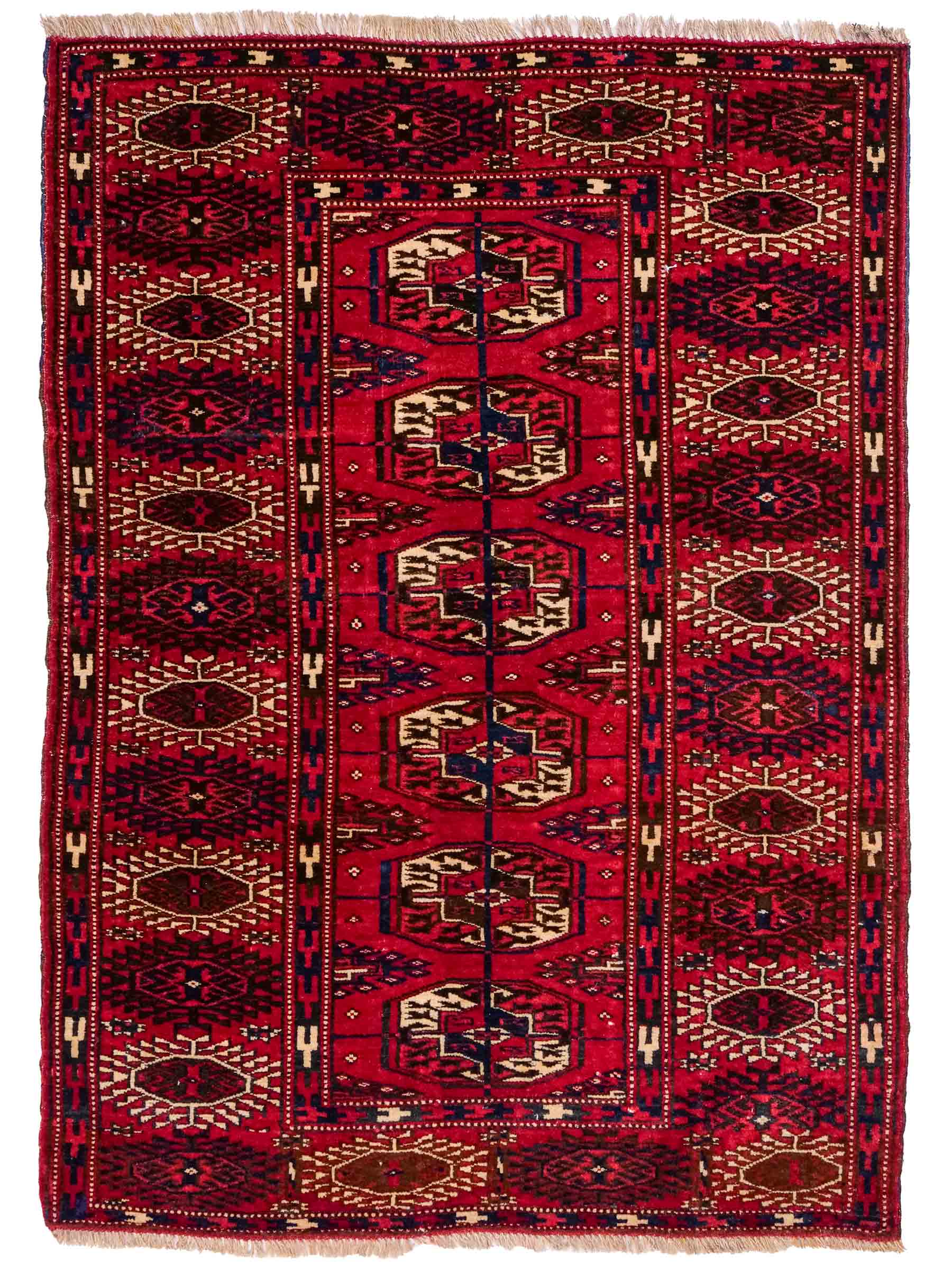 Antiker, handgeknüpfter Afghan Orientteppich aus Wolle von Khademi. Größe: 110 x 78 cm. Farbe: Rot. Verkauf durch JUPITER Intl.