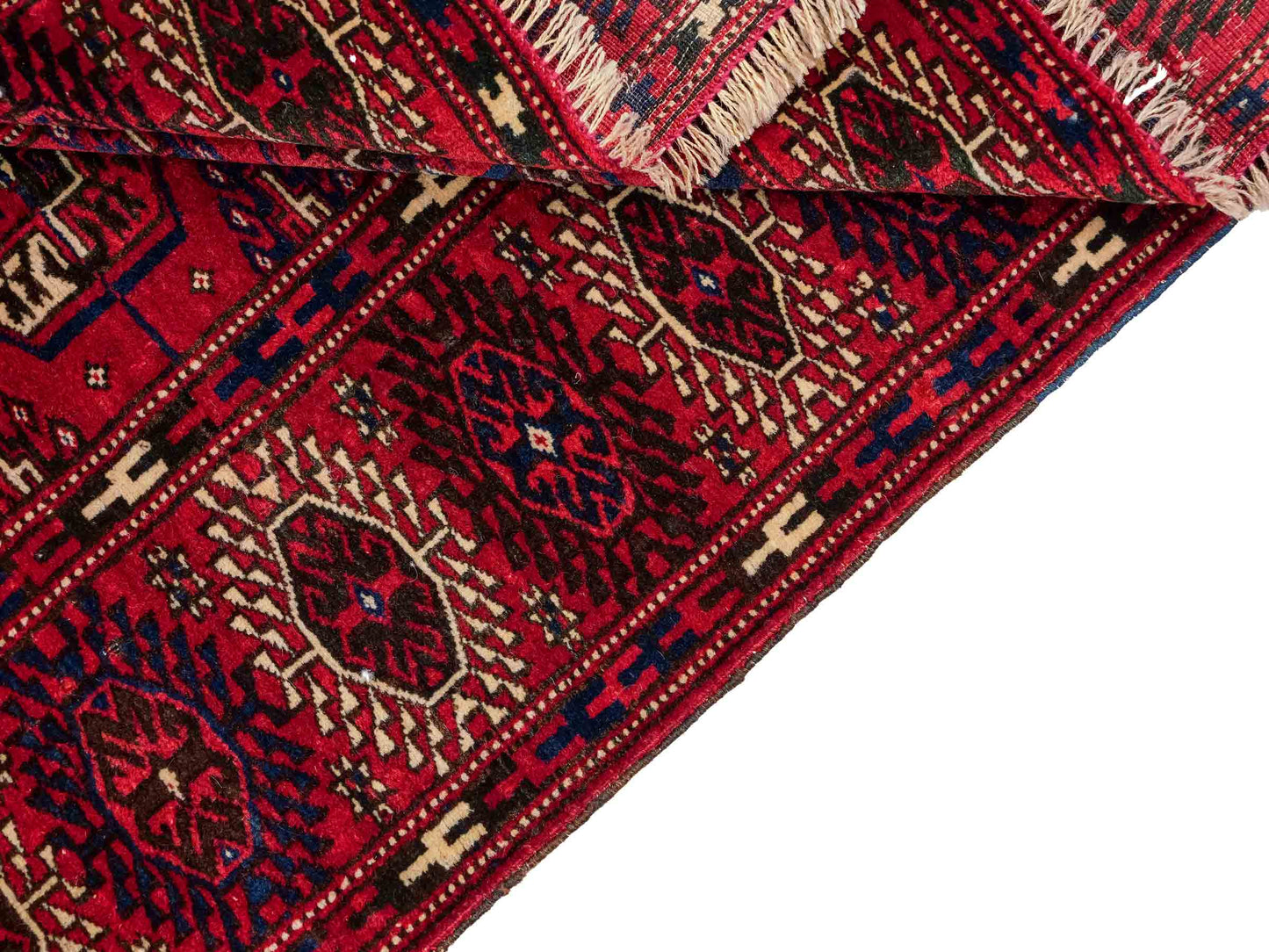 Antiker, handgeknüpfter Afghan Orientteppich aus Wolle von Khademi. Größe: 110 x 78 cm. Farbe: Rot. Verkauf durch JUPITER Intl.