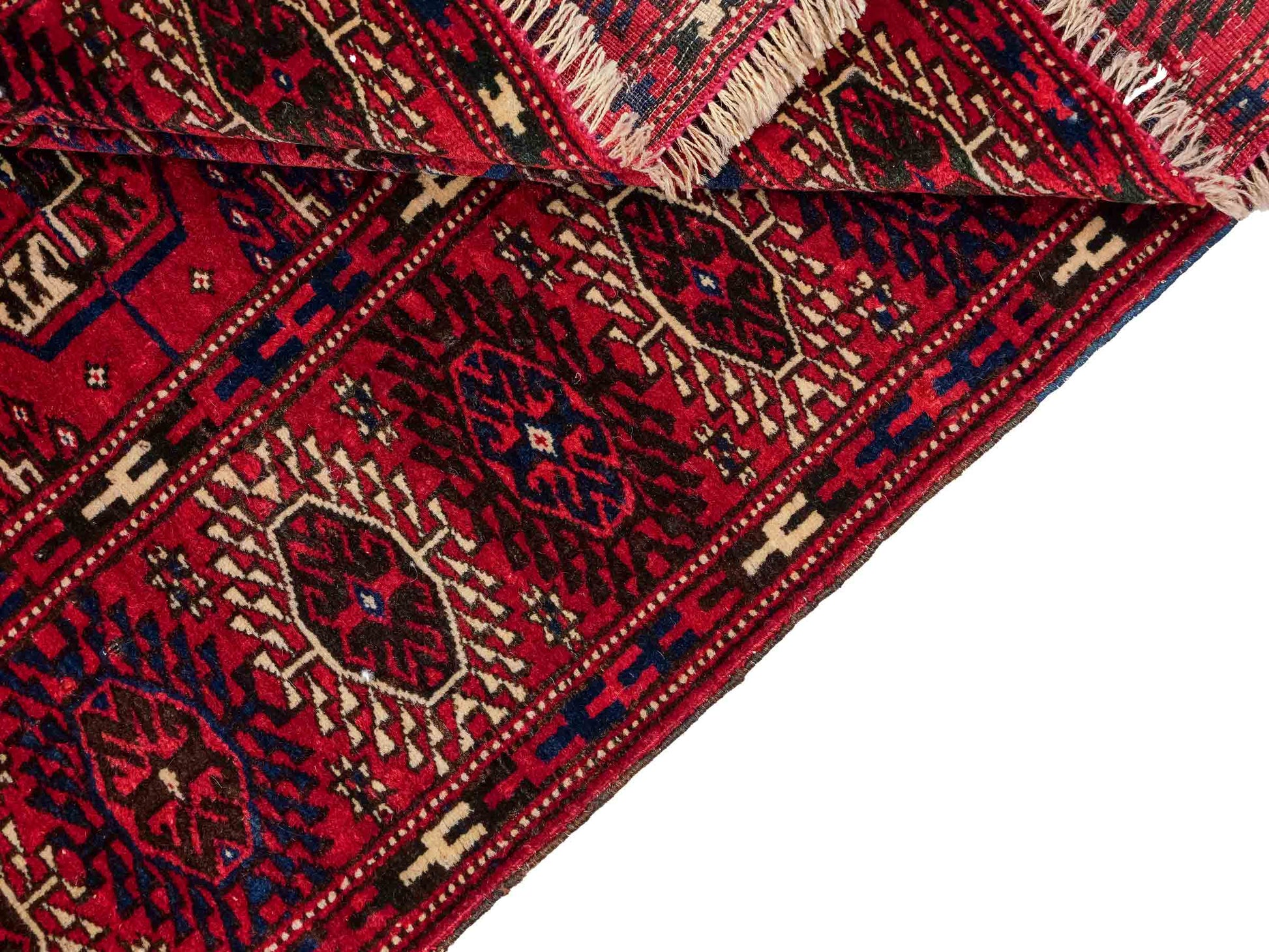 Antiker, handgeknüpfter Afghan Orientteppich aus Wolle von Khademi. Größe: 110 x 78 cm. Farbe: Rot. Verkauf durch JUPITER Intl.