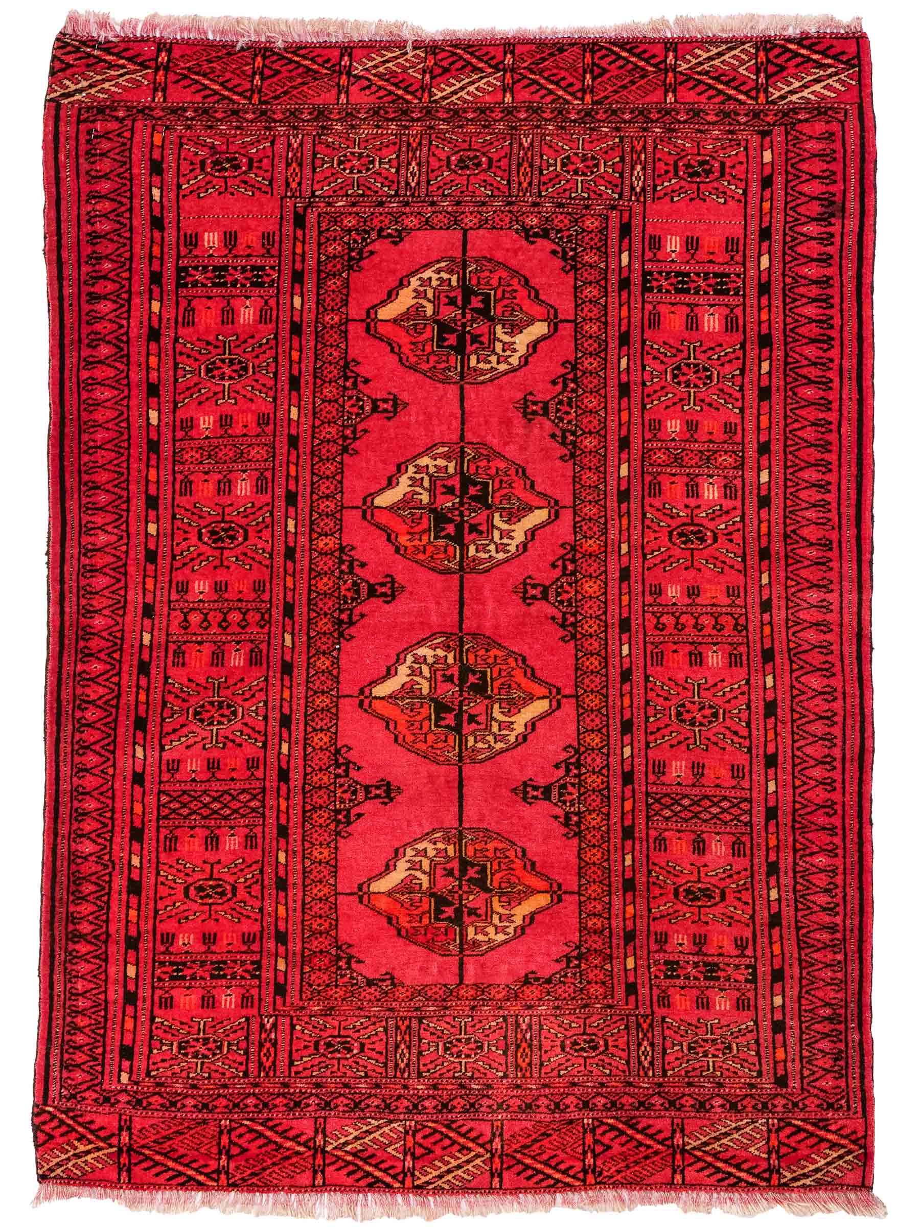 Antiker, handgeknüpfter Afghan Orientteppich aus Wolle von Khademi. Größe: 123 x 90 cm. Farbe: Rot. Verkauf durch JUPITER Intl.