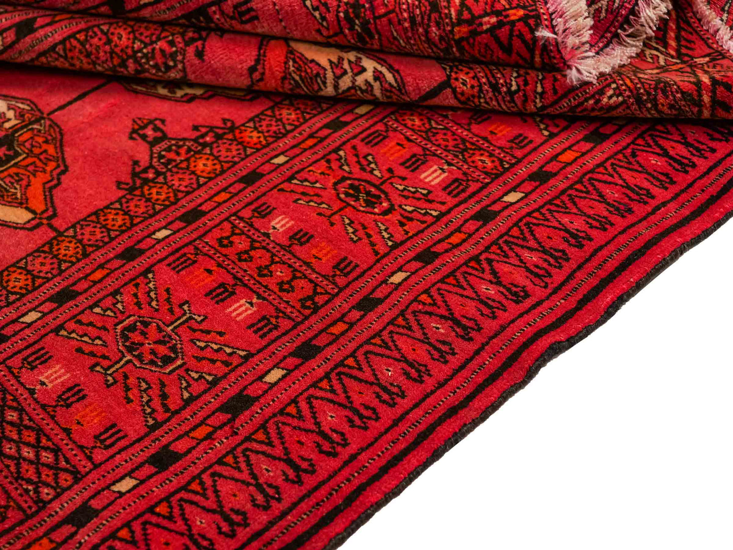 Antiker, handgeknüpfter Afghan Orientteppich aus Wolle von Khademi. Größe: 123 x 90 cm. Farbe: Rot. Verkauf durch JUPITER Intl.