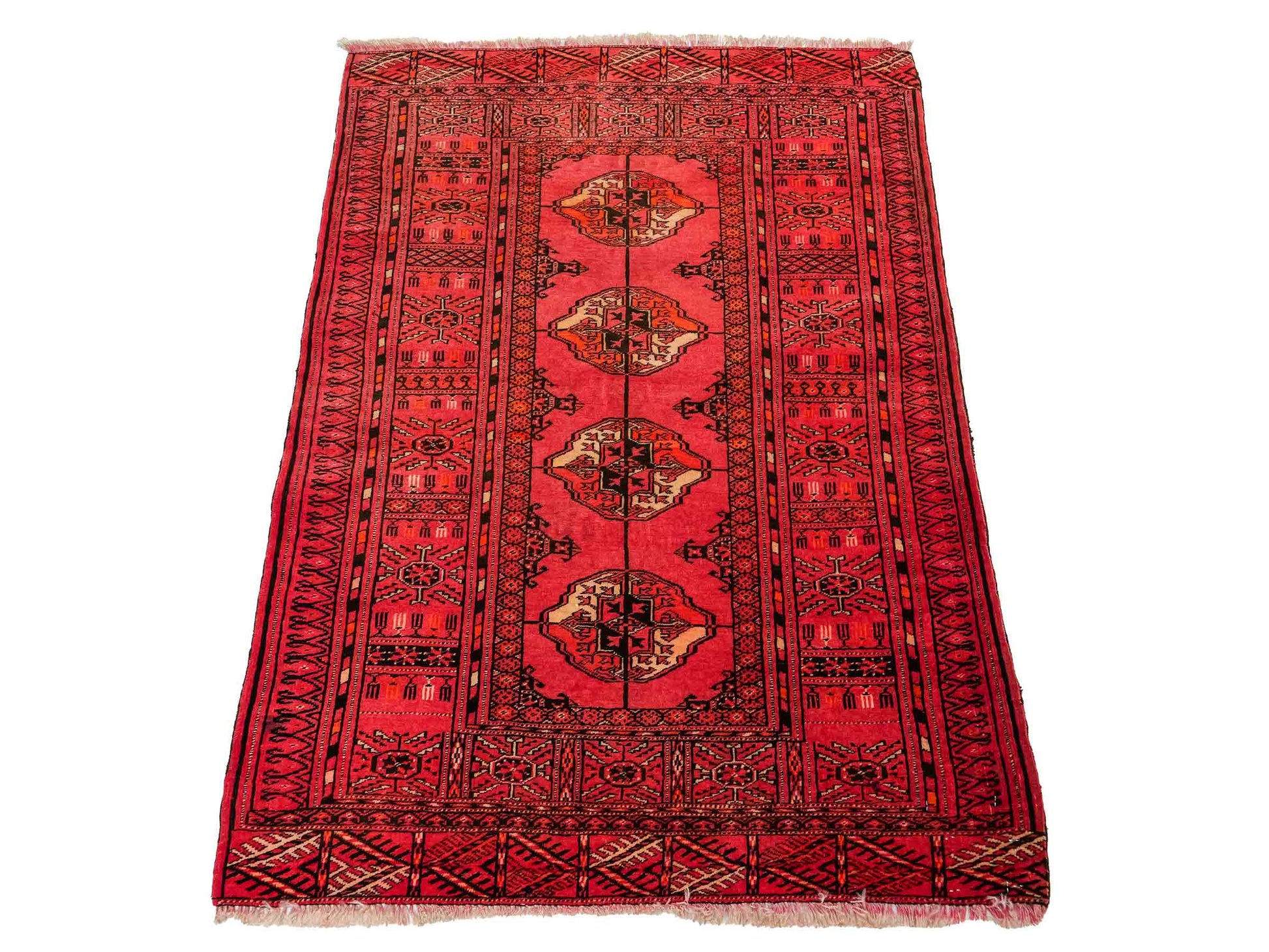 Antiker, handgeknüpfter Afghan Orientteppich aus Wolle von Khademi. Größe: 123 x 90 cm. Farbe: Rot. Verkauf durch JUPITER Intl.