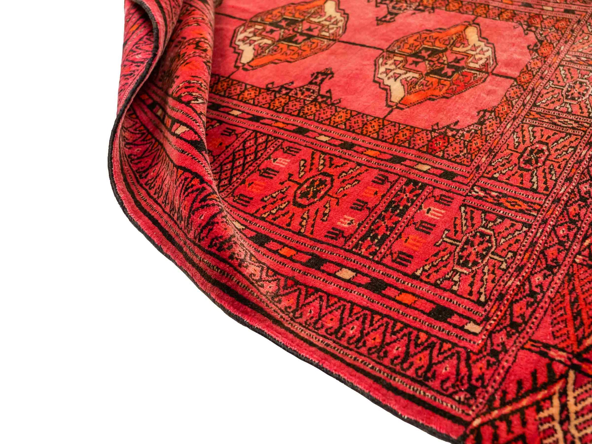 Antiker, handgeknüpfter Afghan Orientteppich aus Wolle von Khademi. Größe: 123 x 90 cm. Farbe: Rot. Verkauf durch JUPITER Intl.