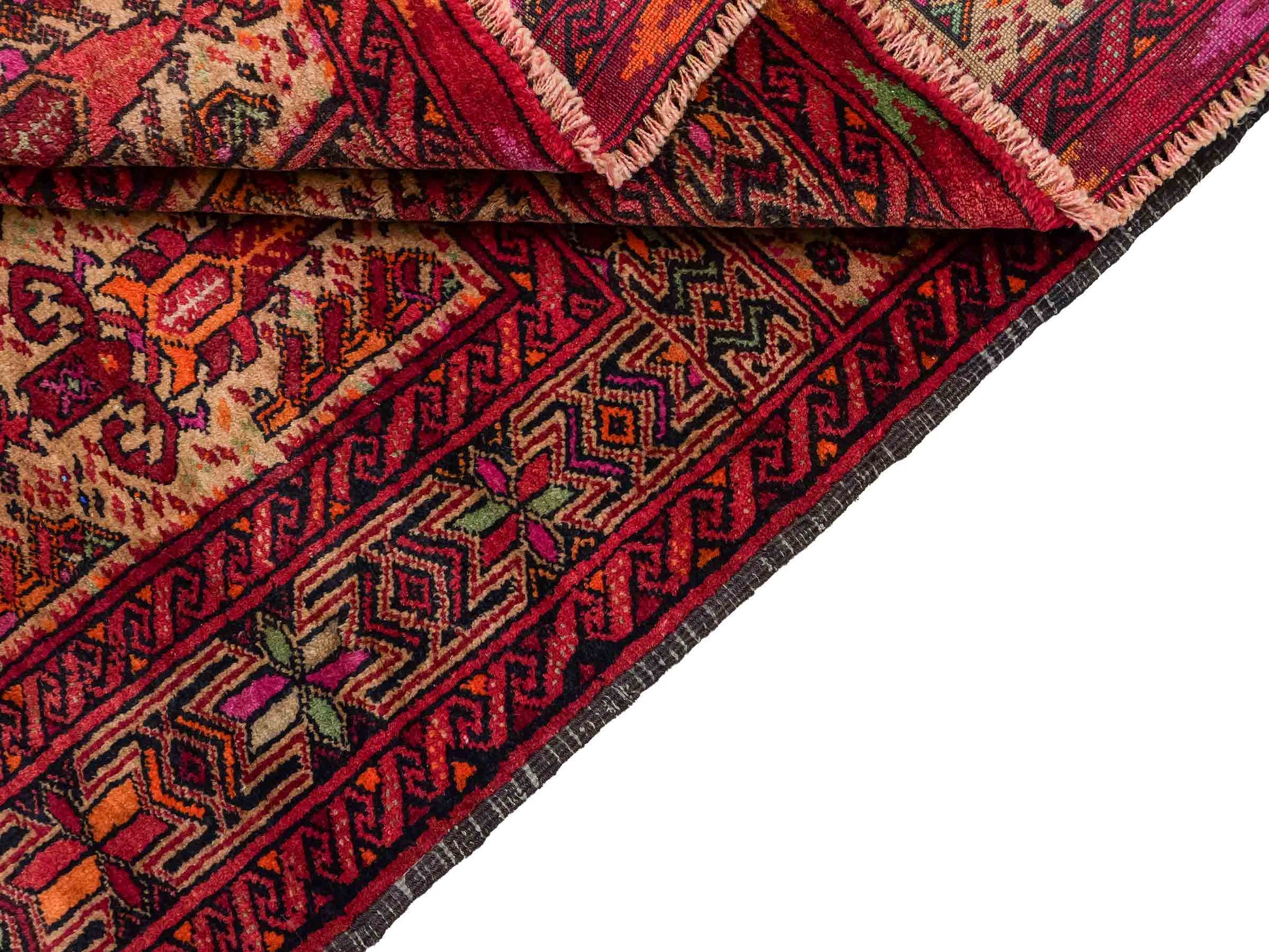 Antiker, handgeknüpfter Afghan Orientteppich aus Wolle von Khademi. Größe: 141 x 95 cm. Farbe: Rot, beige. Verkauf durch JUPITER Intl.