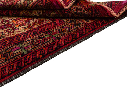 Antiker, handgeknüpfter Afghan Orientteppich aus Wolle von Khademi. Größe: 141 x 95 cm. Farbe: Rot, beige. Verkauf durch JUPITER Intl.