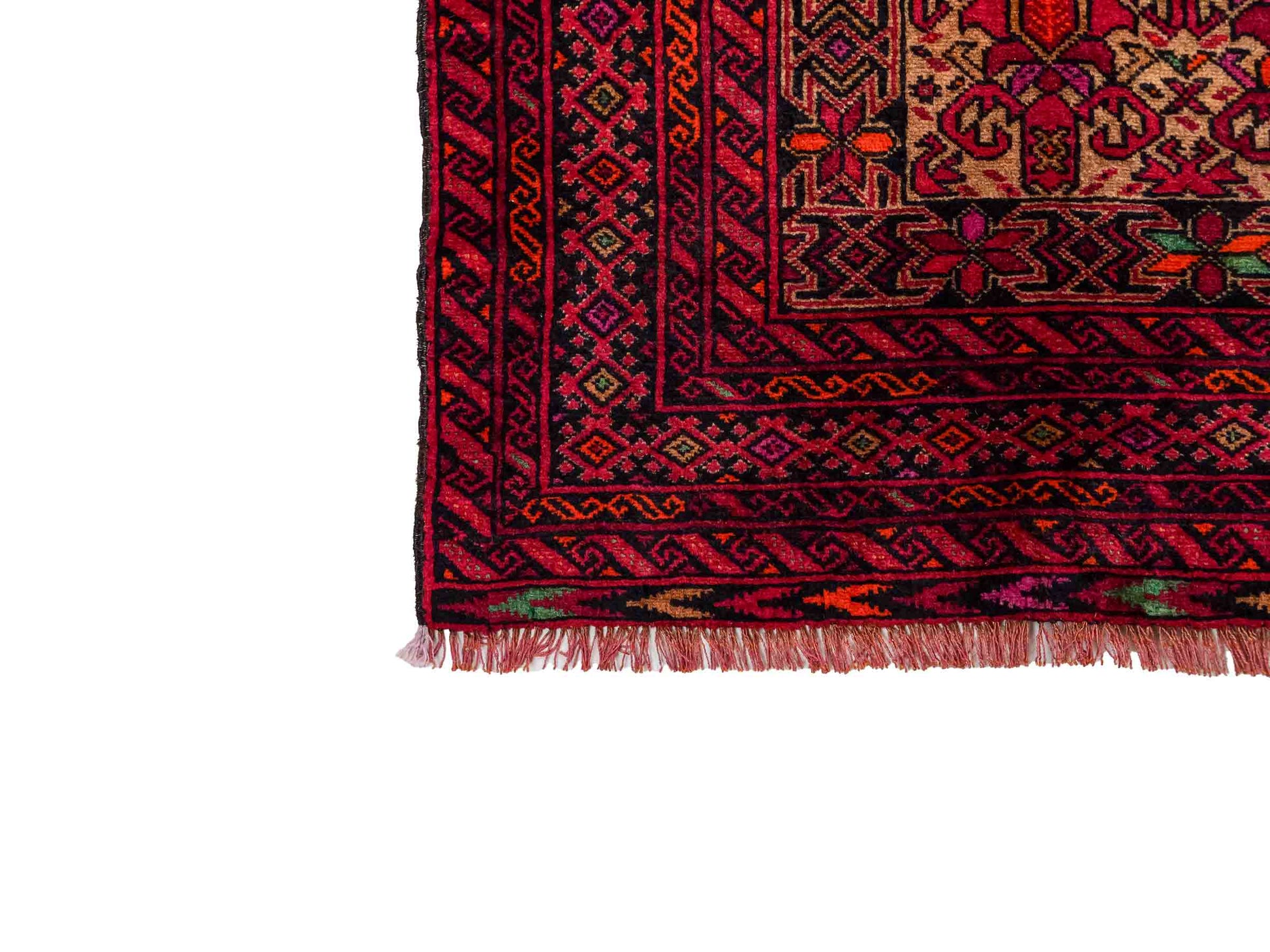 Antiker, handgeknüpfter Afghan Orientteppich aus Wolle von Khademi. Größe: 147 x 95 cm. Farbe: Rot. Verkauf durch JUPITER Intl.