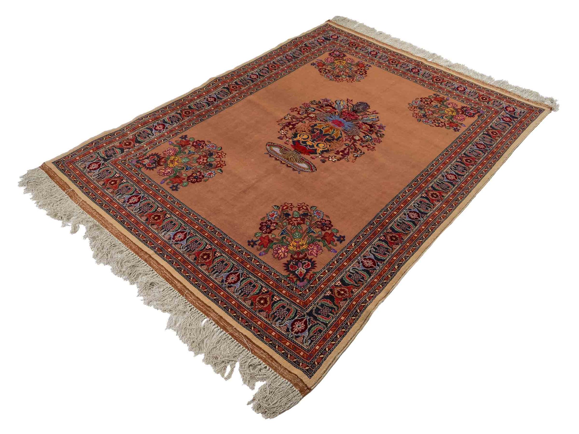 Sehr feiner, antiker, handgeknüpfter Afghan Orientteppich aus Wolle von Khademi. Größe: 260 x 142 cm. Farbe: Beige. Verkauf durch JUPITER Intl.