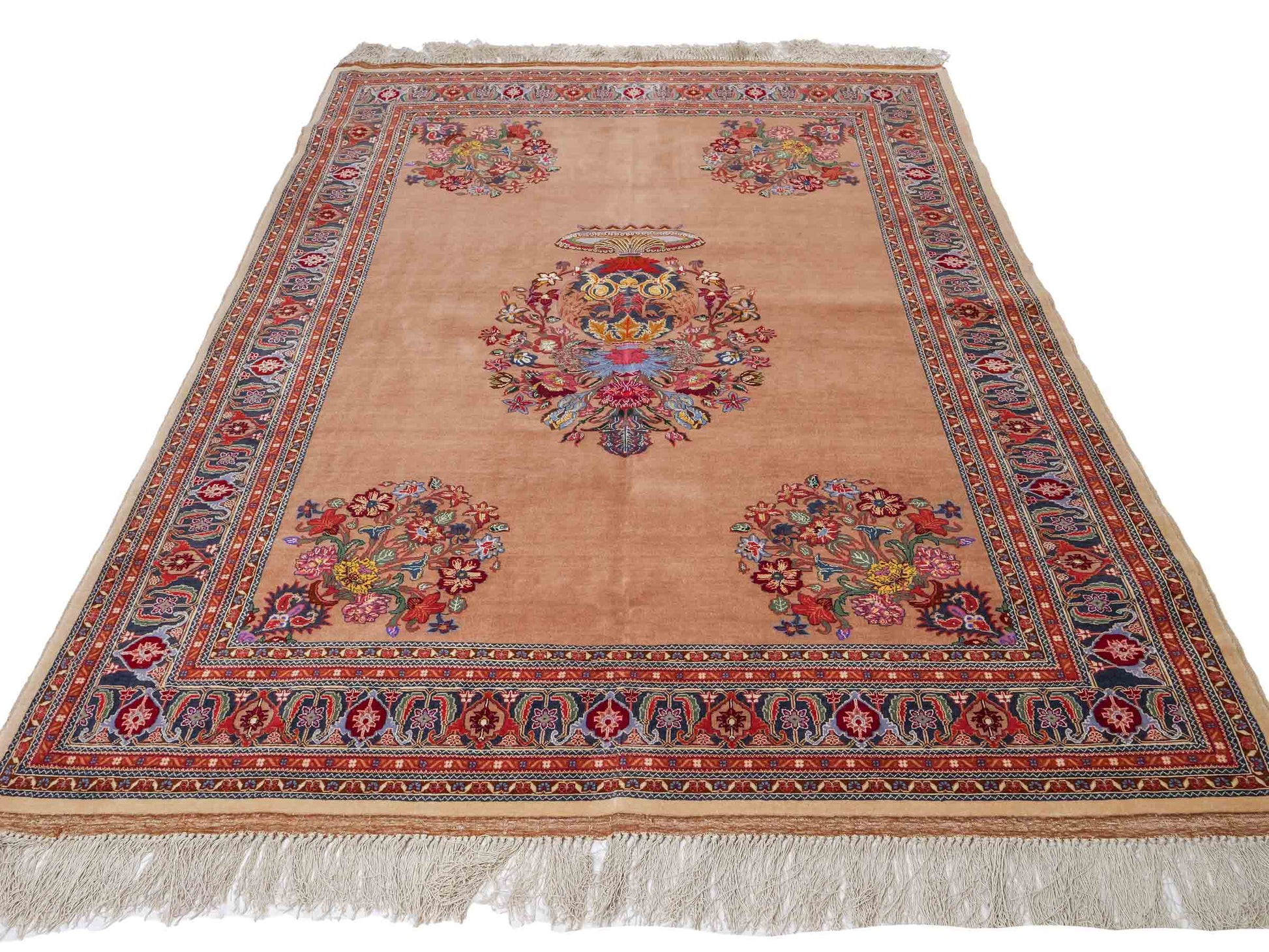 Sehr feiner, antiker, handgeknüpfter Afghan Orientteppich aus Wolle von Khademi. Größe: 260 x 142 cm. Farbe: Beige. Verkauf durch JUPITER Intl.