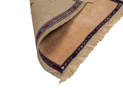 Antiker, handgeknüpfter Afghan Orientteppich aus Wolle von Khademi. Größe: 40 x 40 cm. Farbe: Beige. Verkauf durch JUPITER Intl.