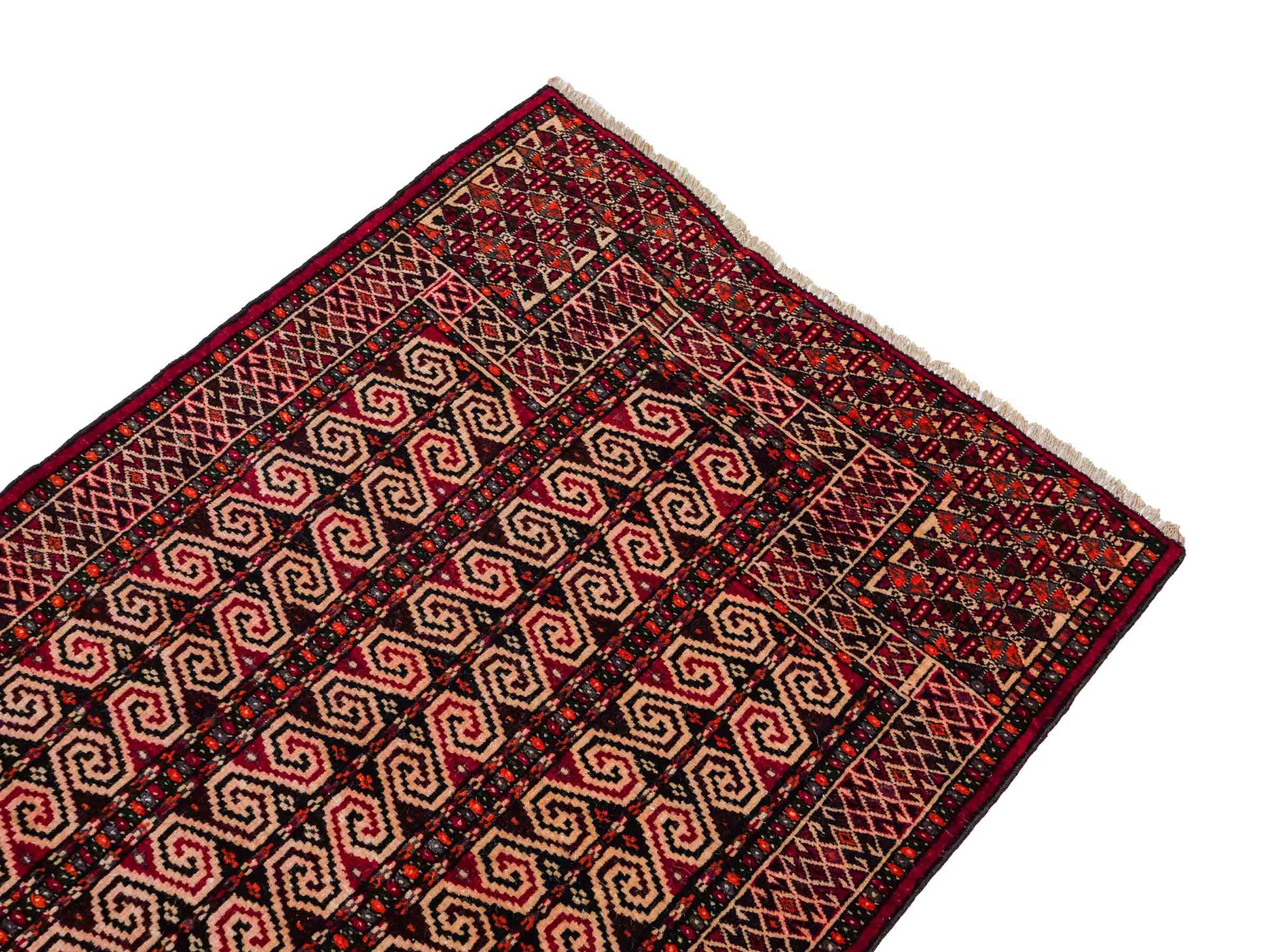 Feiner, handgeknüpfter, antiker Russia Orientteppich aus Wolle von Khademi. Farbe: Rot, cremeweiß. Größe: 121 x 81 cm. Vertrieb durch JUPITER Intl.