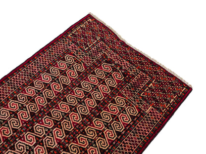 Feiner, handgeknüpfter, antiker Russia Orientteppich aus Wolle von Khademi. Farbe: Rot, cremeweiß. Größe: 121 x 81 cm. Vertrieb durch JUPITER Intl.