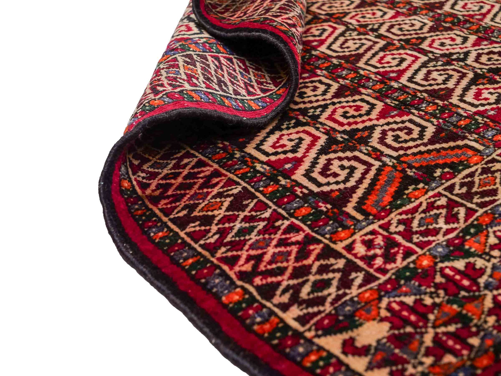 Feiner, handgeknüpfter, antiker Russia Orientteppich aus Wolle von Khademi. Farbe: Rot, cremeweiß. Größe: 121 x 81 cm. Vertrieb durch JUPITER Intl.