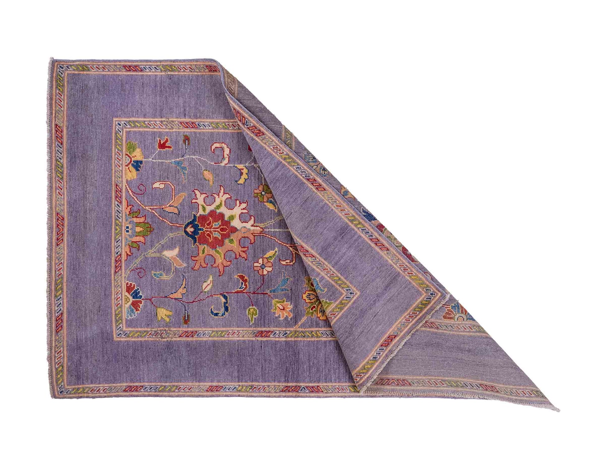 Feiner, handgeknüpfter Design Ziegler Chobi Orientteppich aus reiner Wolle mit geometrischem Feldmuster und figuralen Details von Khademi. Größe: 182 x 121 cm. Farbe: Graublau. RB3-B2662. Ursprung: Afghanistan. Verkauf durch JUPITER Intl.