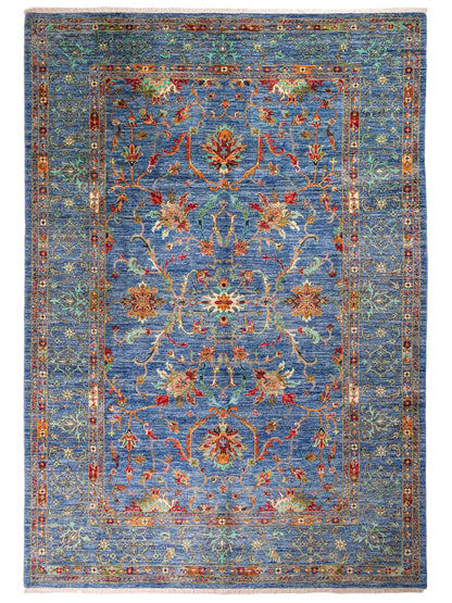 Feiner, handgeknüpfter Design Ziegler Chobi Orientteppich aus reiner Wolle mit Allover-Muster von Khademi. Größe: 298 x 208 cm. Farbe: Blau. RB3-5396. Ursprung: Afghanistan. Verkauf durch JUPITER Intl.