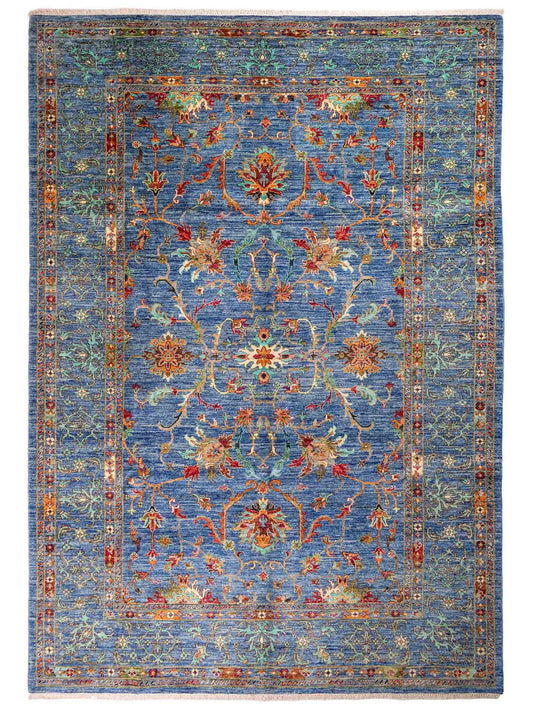 Feiner, handgeknüpfter Design Ziegler Chobi Orientteppich aus reiner Wolle mit Allover-Muster von Khademi. Größe: 298 x 208 cm. Farbe: Blau. RB3-5396. Ursprung: Afghanistan. Verkauf durch JUPITER Intl.