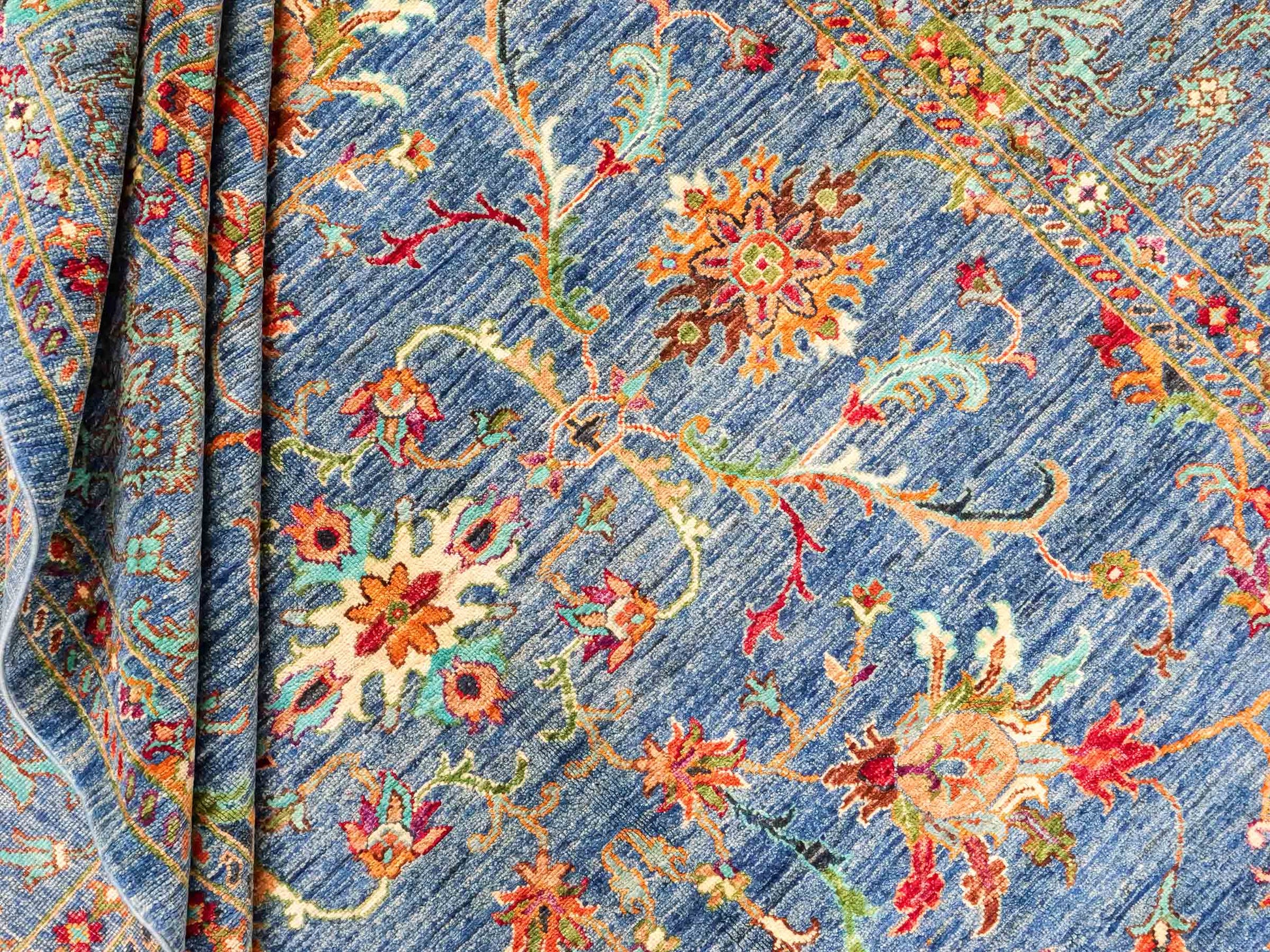 Feiner, handgeknüpfter Design Ziegler Chobi Orientteppich aus reiner Wolle mit Allover-Muster von Khademi. Größe: 298 x 208 cm. Farbe: Blau. RB3-5396. Ursprung: Afghanistan. Verkauf durch JUPITER Intl.