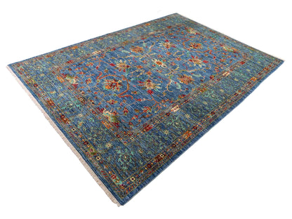 Feiner, handgeknüpfter Design Ziegler Chobi Orientteppich aus reiner Wolle mit Allover-Muster von Khademi. Größe: 298 x 208 cm. Farbe: Blau. RB3-5396. Ursprung: Afghanistan. Verkauf durch JUPITER Intl.