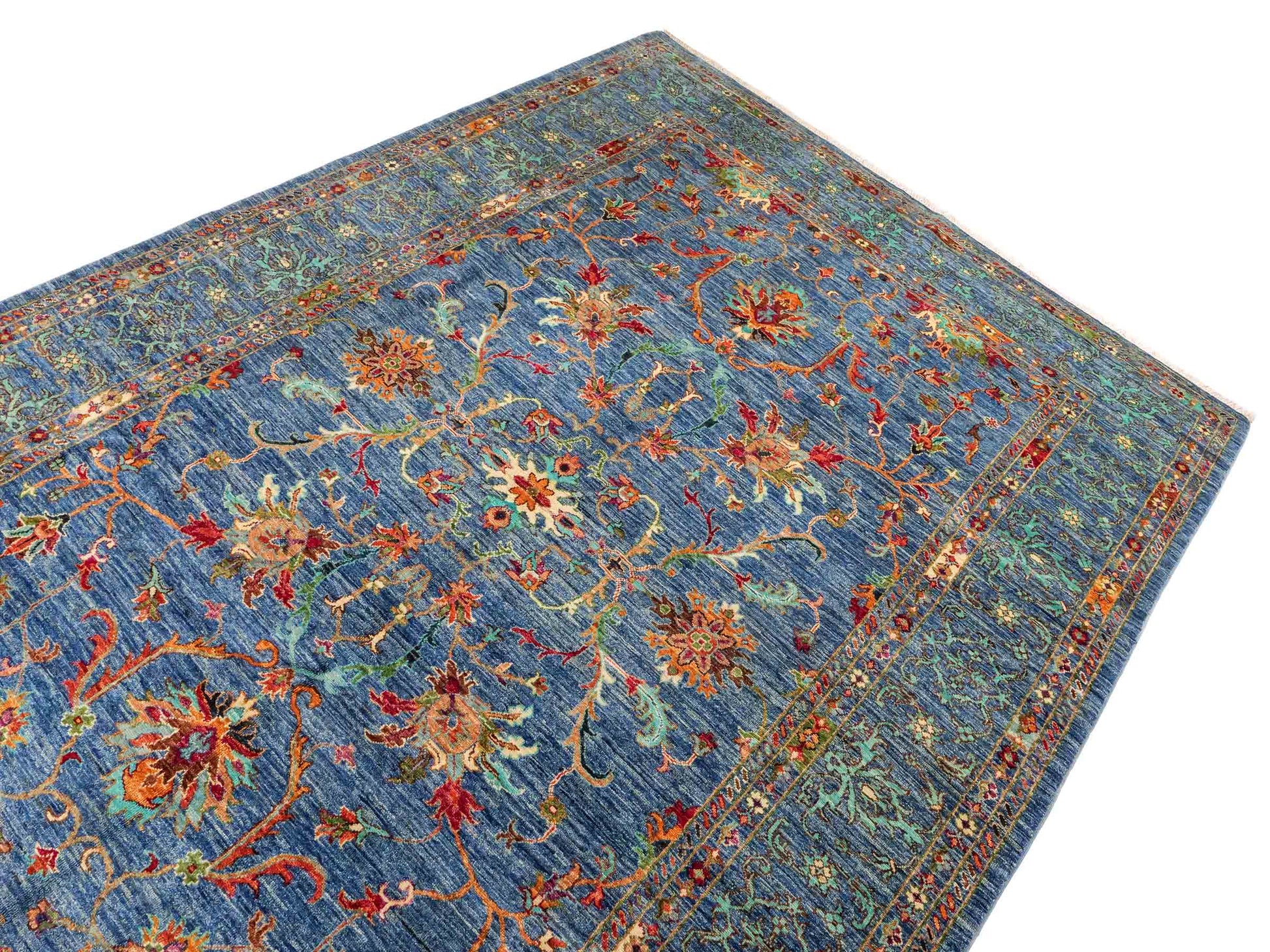 Feiner, handgeknüpfter Design Ziegler Chobi Orientteppich aus reiner Wolle mit Allover-Muster von Khademi. Größe: 298 x 208 cm. Farbe: Blau. RB3-5396. Ursprung: Afghanistan. Verkauf durch JUPITER Intl.