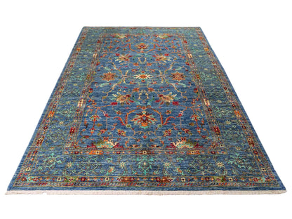 Feiner, handgeknüpfter Design Ziegler Chobi Orientteppich aus reiner Wolle mit Allover-Muster von Khademi. Größe: 298 x 208 cm. Farbe: Blau. RB3-5396. Ursprung: Afghanistan. Verkauf durch JUPITER Intl.
