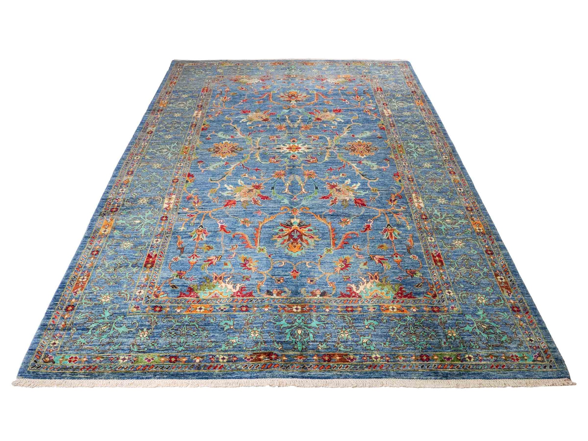 Feiner, handgeknüpfter Design Ziegler Chobi Orientteppich aus reiner Wolle mit Allover-Muster von Khademi. Größe: 298 x 208 cm. Farbe: Blau. RB3-5396. Ursprung: Afghanistan. Verkauf durch JUPITER Intl.