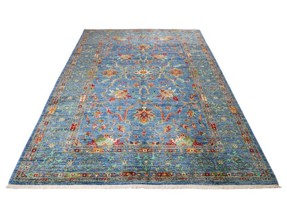 Feiner, handgeknüpfter Design Ziegler Chobi Orientteppich aus reiner Wolle mit Allover-Muster von Khademi. Größe: 298 x 208 cm. Farbe: Blau. RB3-5396. Ursprung: Afghanistan. Verkauf durch JUPITER Intl.
