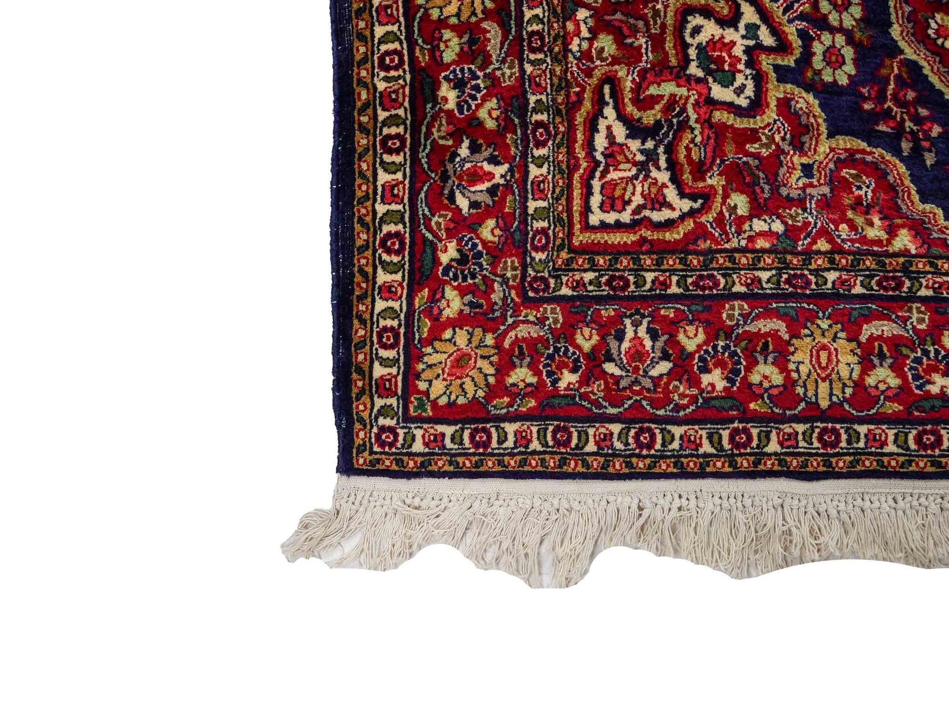 Feiner, handgeknüpfter Indo Isfahan Orientteppich aus Wolle von Khademi. Größe: 178 x 122 cm. Farbe Blau, rot. Verkauf durch JUPITER Intl.