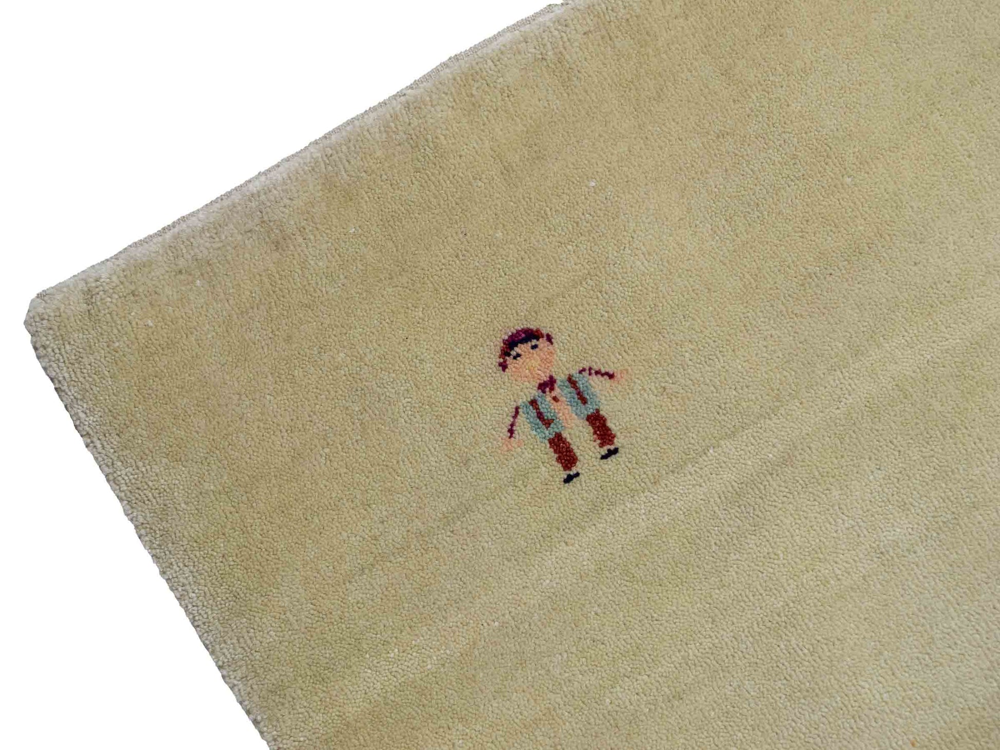 Feiner, handgeknüpfter Indo Lori Wollteppich aus Indien von Khademi. Größe: 260 x 190 cm. Farbe: Cremeweiß. Verkauf durch JUPITER Intl.