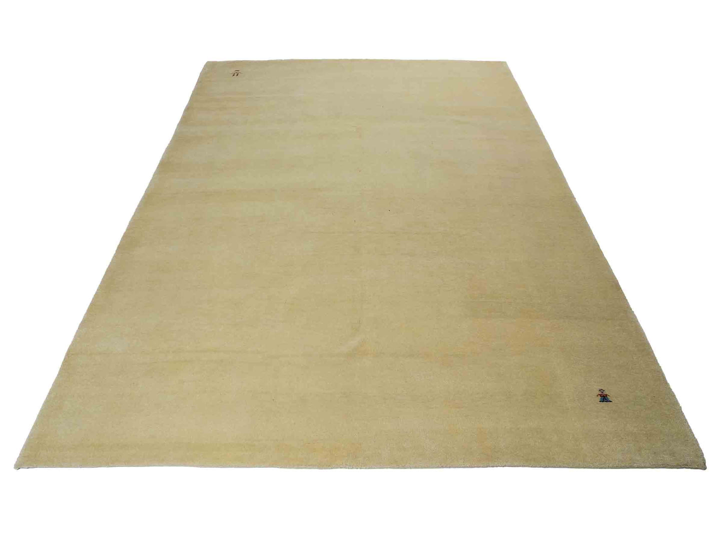 Feiner, handgeknüpfter Indo Lori Wollteppich aus Indien von Khademi. Größe: 260 x 190 cm. Farbe: Cremeweiß. Verkauf durch JUPITER Intl.