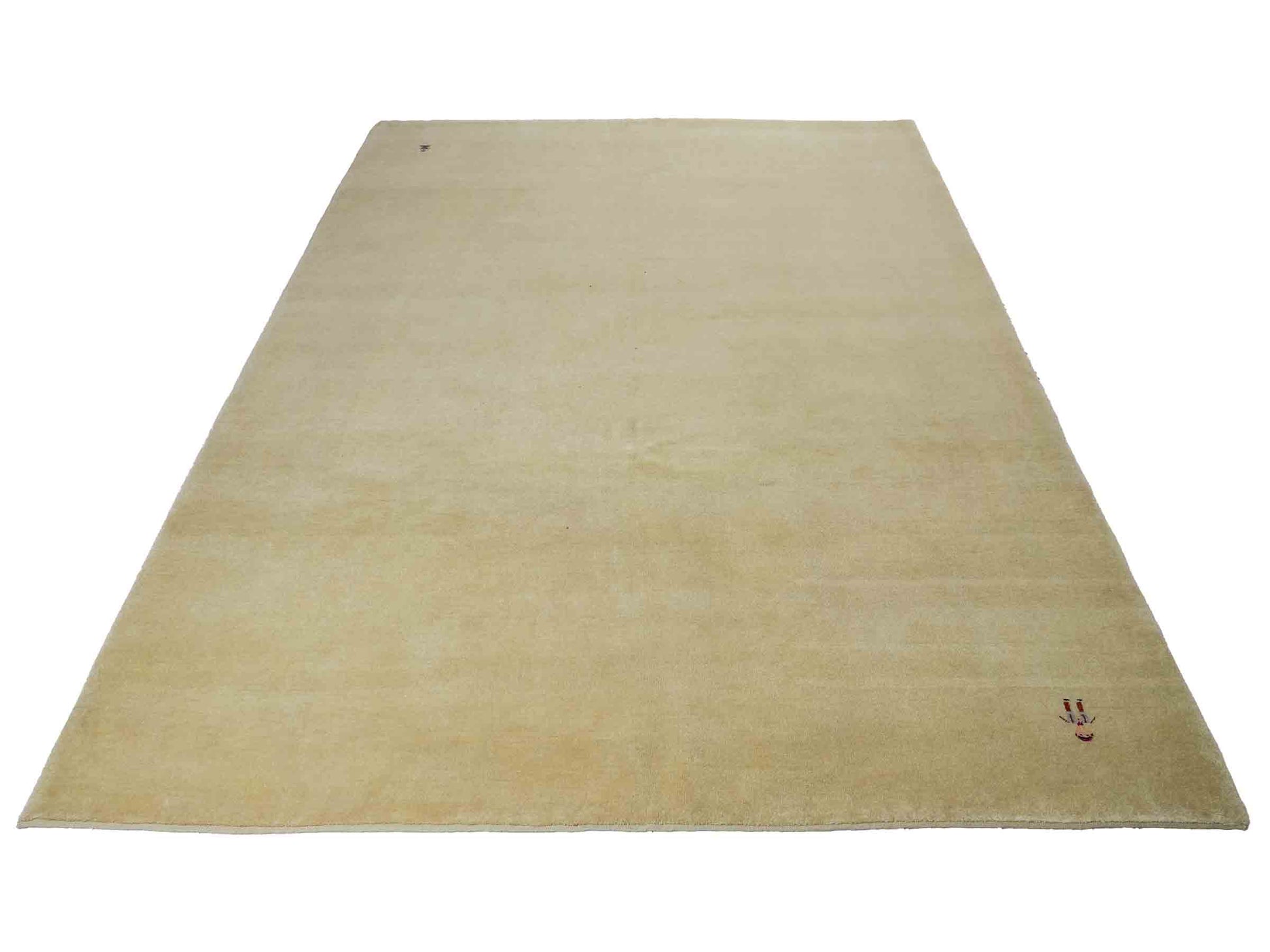 Feiner, handgeknüpfter Indo Lori Wollteppich aus Indien von Khademi. Größe: 260 x 190 cm. Farbe: Cremeweiß. Verkauf durch JUPITER Intl.