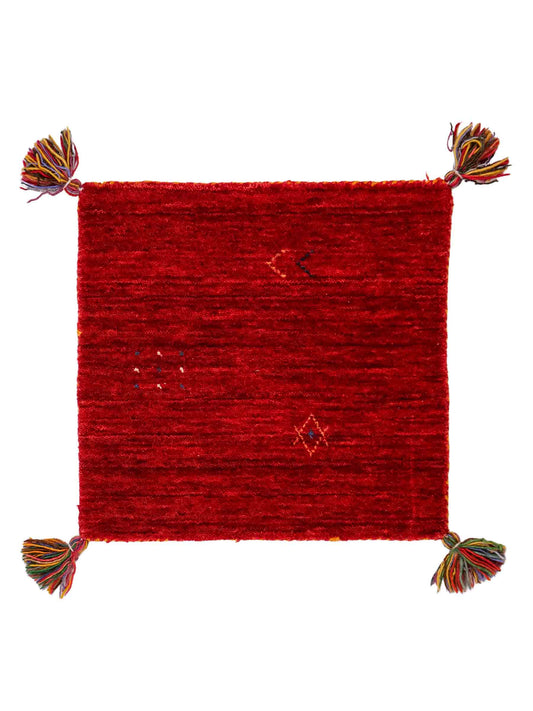 Feiner, handgeknüpfter Indo Lori Orientteppich aus Wolle von Khademi, rot. 40x40 cm. Verkauf durch Jupiter Intl.