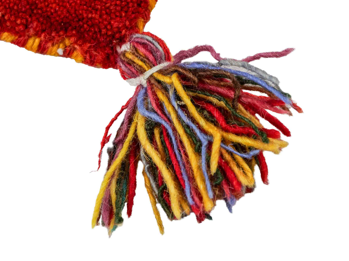 Feiner, handgeknüpfter Indo Lori Orientteppich aus Wolle von Khademi, rot. 40x40 cm. Verkauf durch Jupiter Intl.
