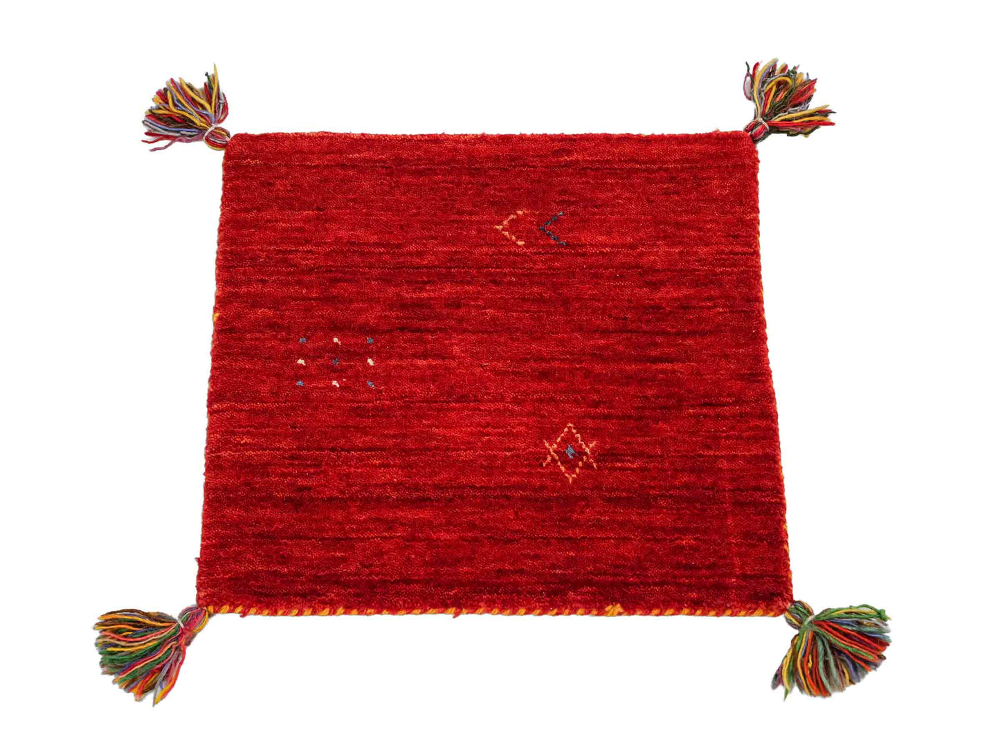 Feiner, handgeknüpfter Indo Lori Orientteppich aus Wolle von Khademi, rot. 40x40 cm. Verkauf durch Jupiter Intl.