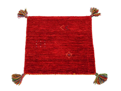 Feiner, handgeknüpfter Indo Lori Orientteppich aus Wolle von Khademi, rot. 40x40 cm. Verkauf durch Jupiter Intl.