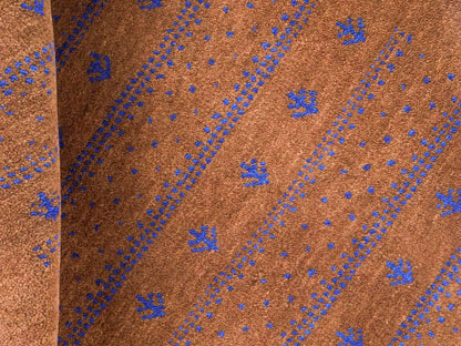 Handgeknüpfter Indo Loribaft Orientteppich von Khademi aus Wolle, braun. Geometrisches Nomaden-Design. Von Hand geknüpft in Indien. Größe: 93x62cm. Teppichnummer: KB4-1730. Verkauf durch Jupiter Intl.