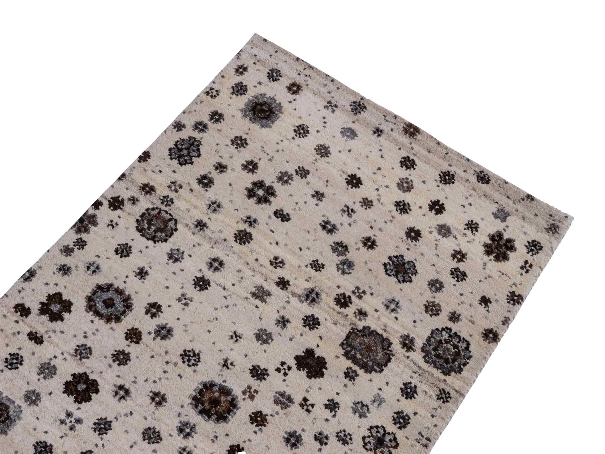 Handgeknüpfter Indo Loribaft Orientteppich von Khademi aus Wolle, cremeweiß. Florales Nomaden-Design. Von Hand geknüpft in Indien. Größe: 95x62cm. Teppichnummer: KB4-1727. Verkauf durch Jupiter Intl.