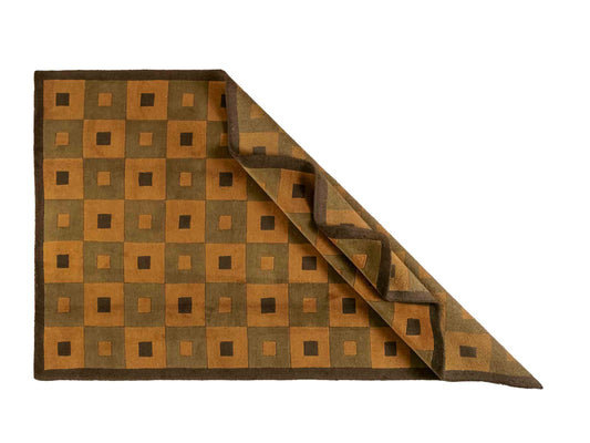 Handgeknüpfter Indo Nepal Orientteppich aus Wolle von Khademi. Größe: 245 x 155 cm. Farbe: Grün, beige. Verkauf durch JUPITER Intl.