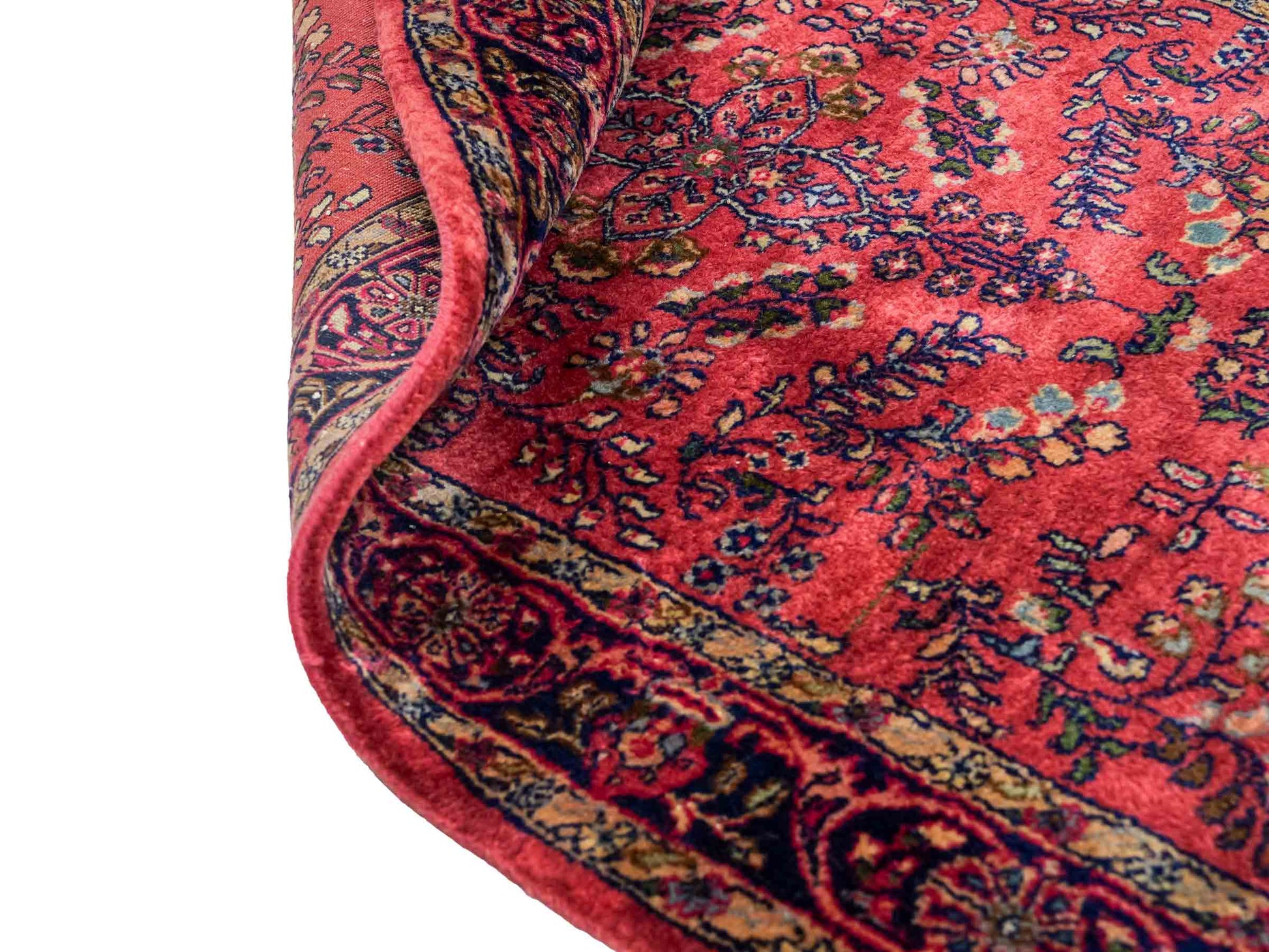 Feiner, handgeknüpfter Indo Sarough Orientteppich aus Wolle von Khademi. Größe: 159 x 91 cm. Farbe: Rot Verkauf durch JUPITER Intl.