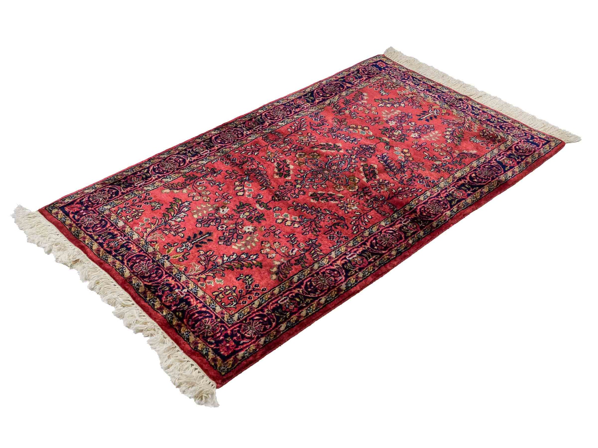Feiner, handgeknüpfter Indo Sarough Orientteppich aus Wolle von Khademi. Größe: 159 x 91 cm. Farbe: Rot Verkauf durch JUPITER Intl.
