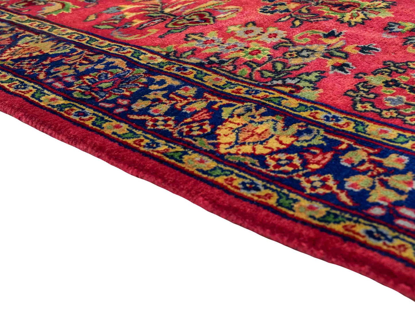 Handgeknüpfter, indischer Orientteppich mit Sarough Design von Khademi aus Wolle, rot. 172x116 cm. Verkauf durch Jupiter Intl.