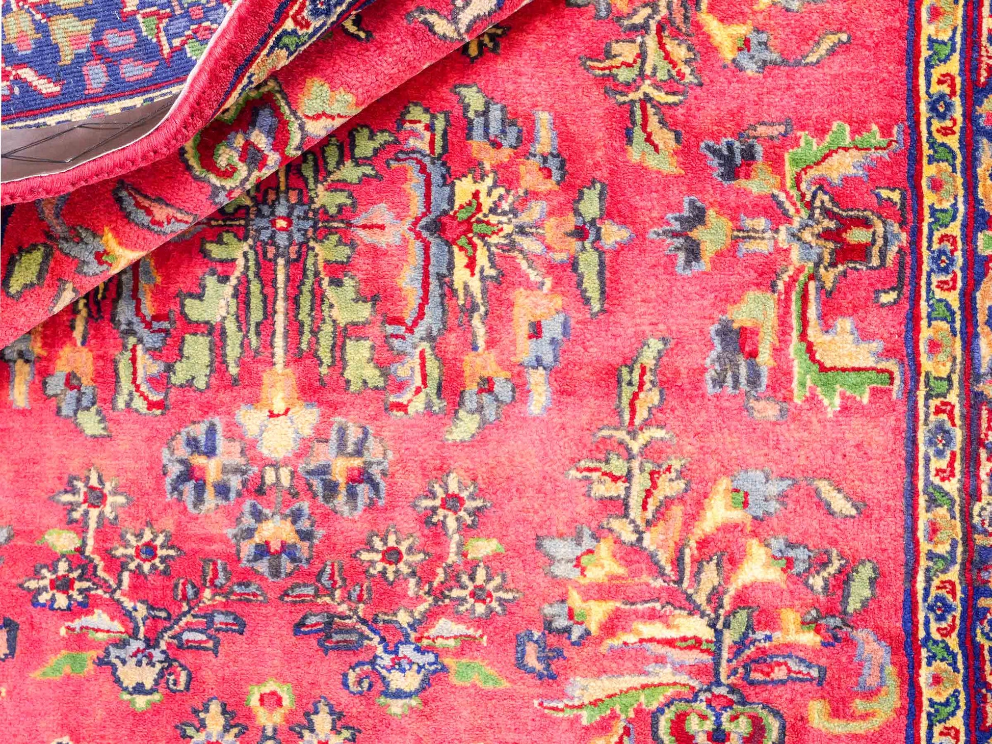 Handgeknüpfter, indischer Orientteppich mit Sarough Design von Khademi aus Wolle, rot. 172x116 cm. Verkauf durch Jupiter Intl.