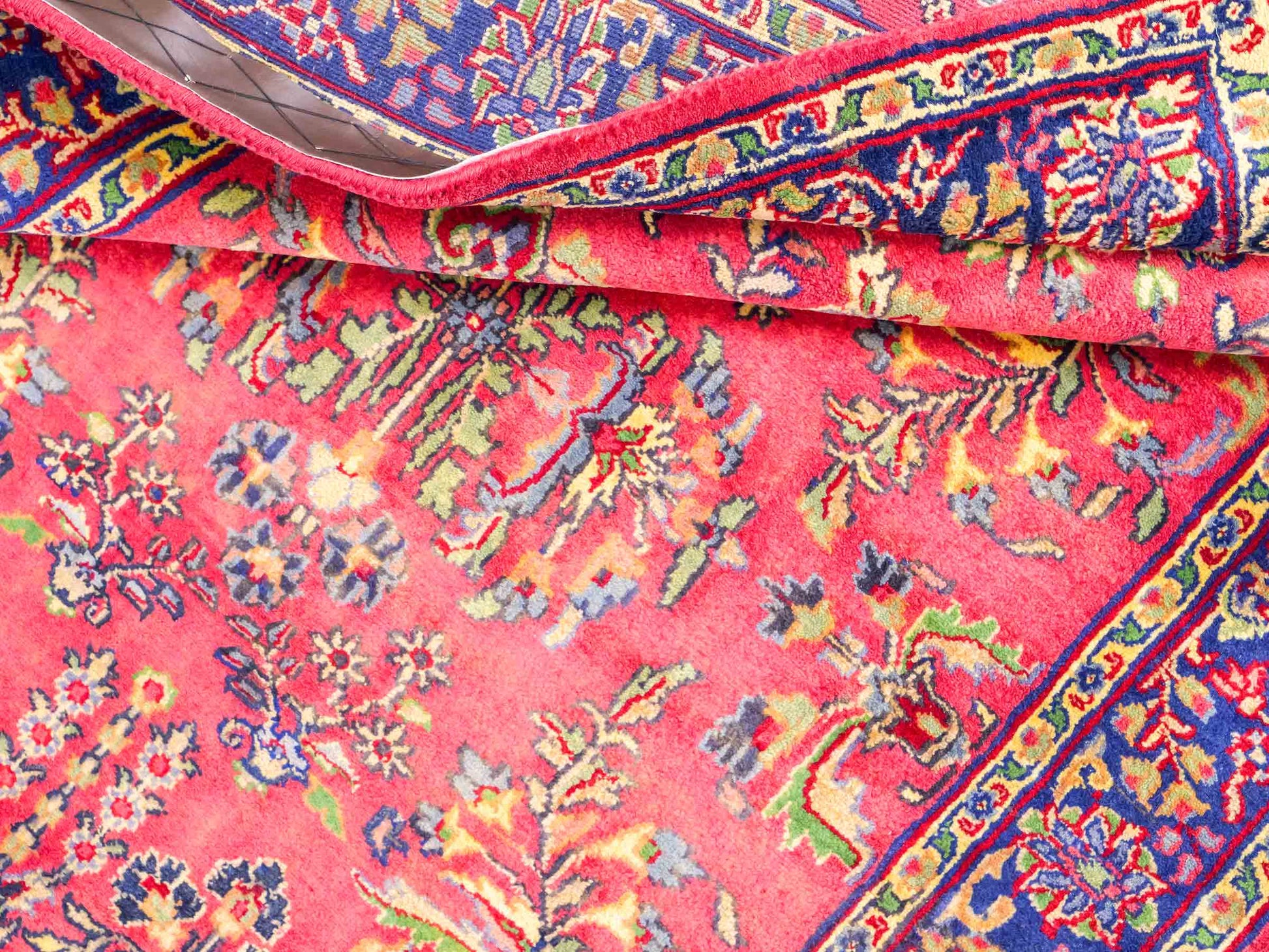 Handgeknüpfter, indischer Orientteppich mit Sarough Design von Khademi aus Wolle, rot. 172x116 cm. Verkauf durch Jupiter Intl.
