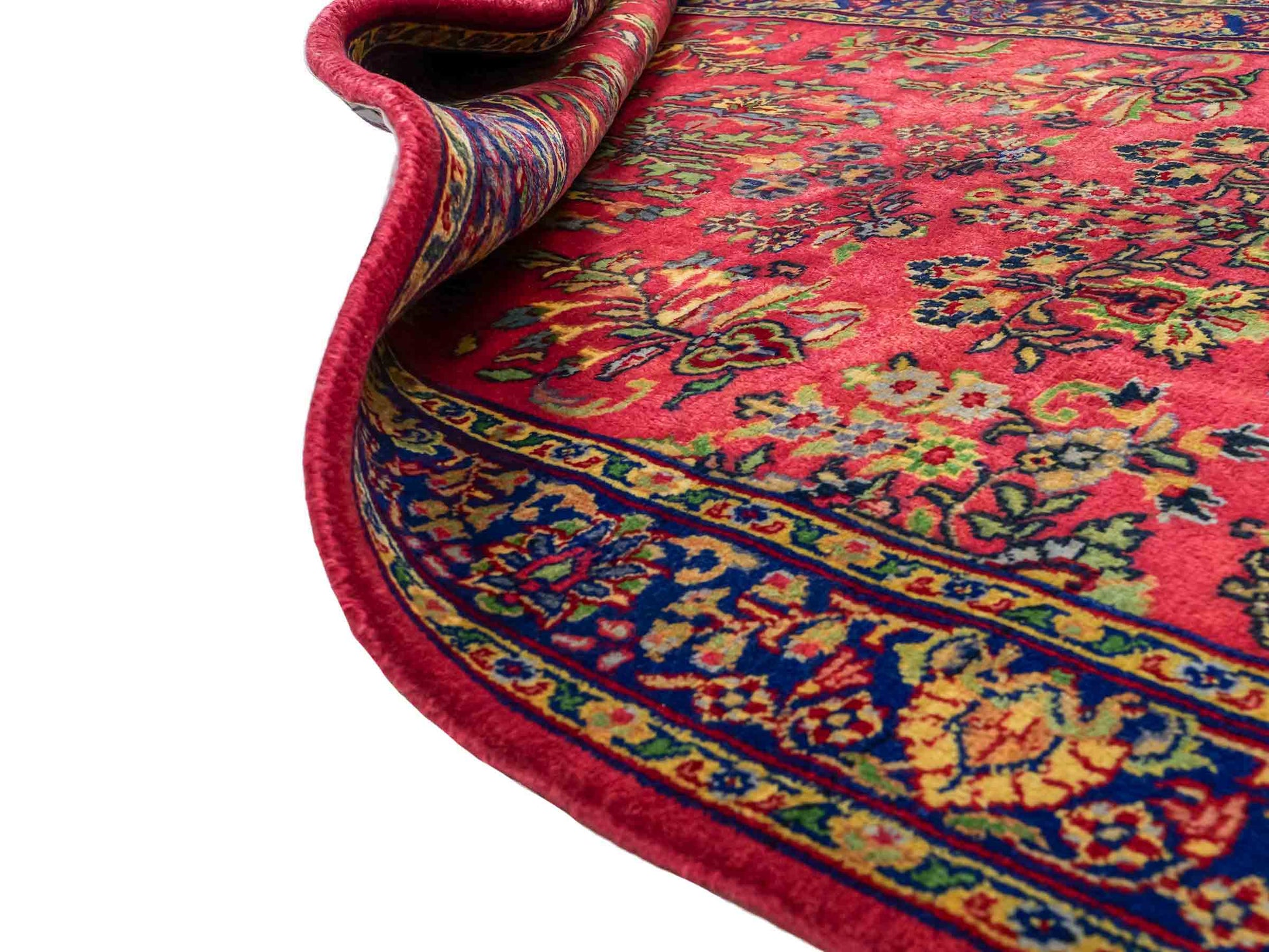 Handgeknüpfter, indischer Orientteppich mit Sarough Design von Khademi aus Wolle, rot. 172x116 cm. Verkauf durch Jupiter Intl.
