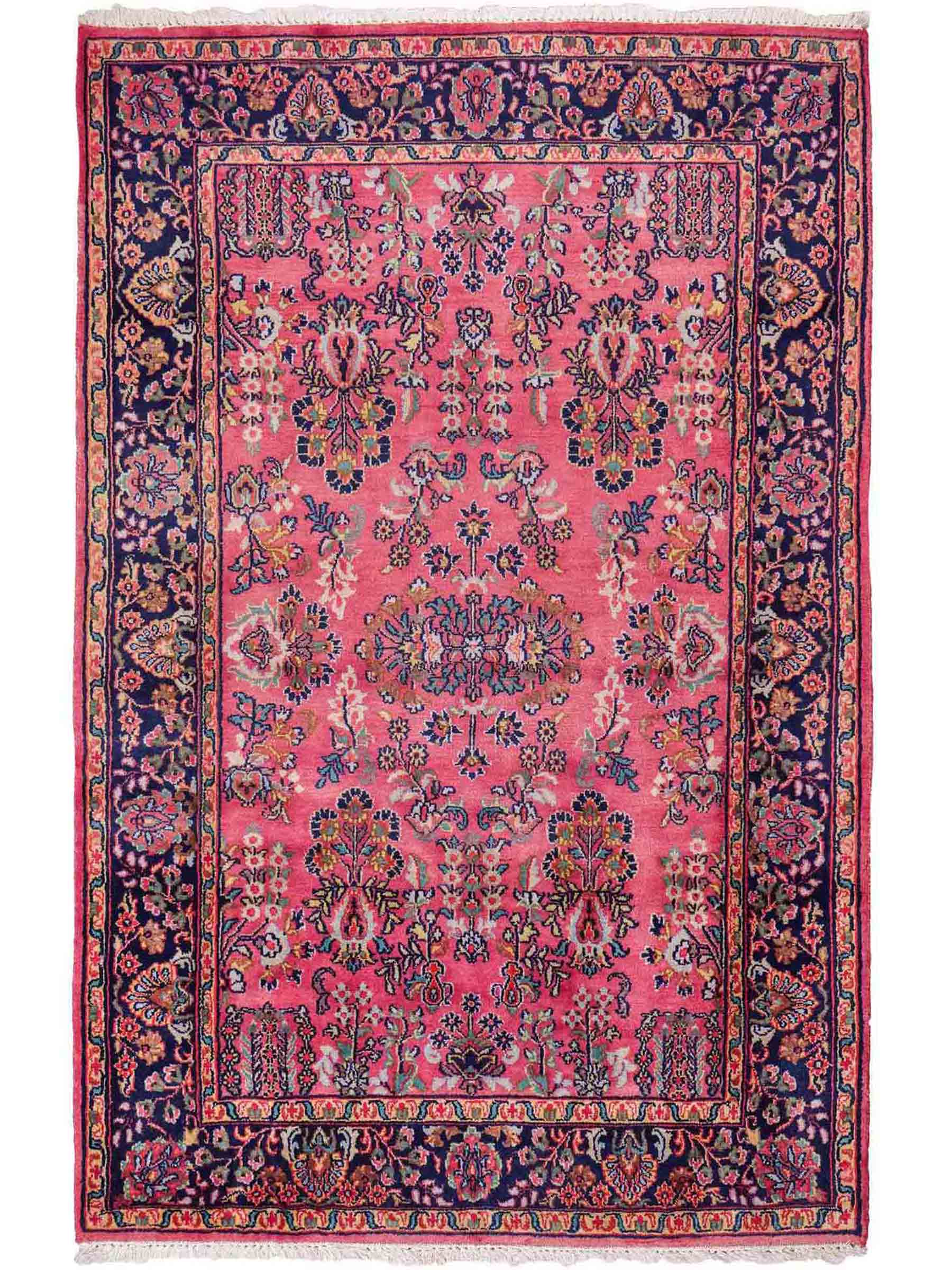 Handgeknüpfter, indischer Orientteppich mit Sarough Design von Khademi aus Wolle, rot. 177x121 cm. Verkauf durch Jupiter Intl.