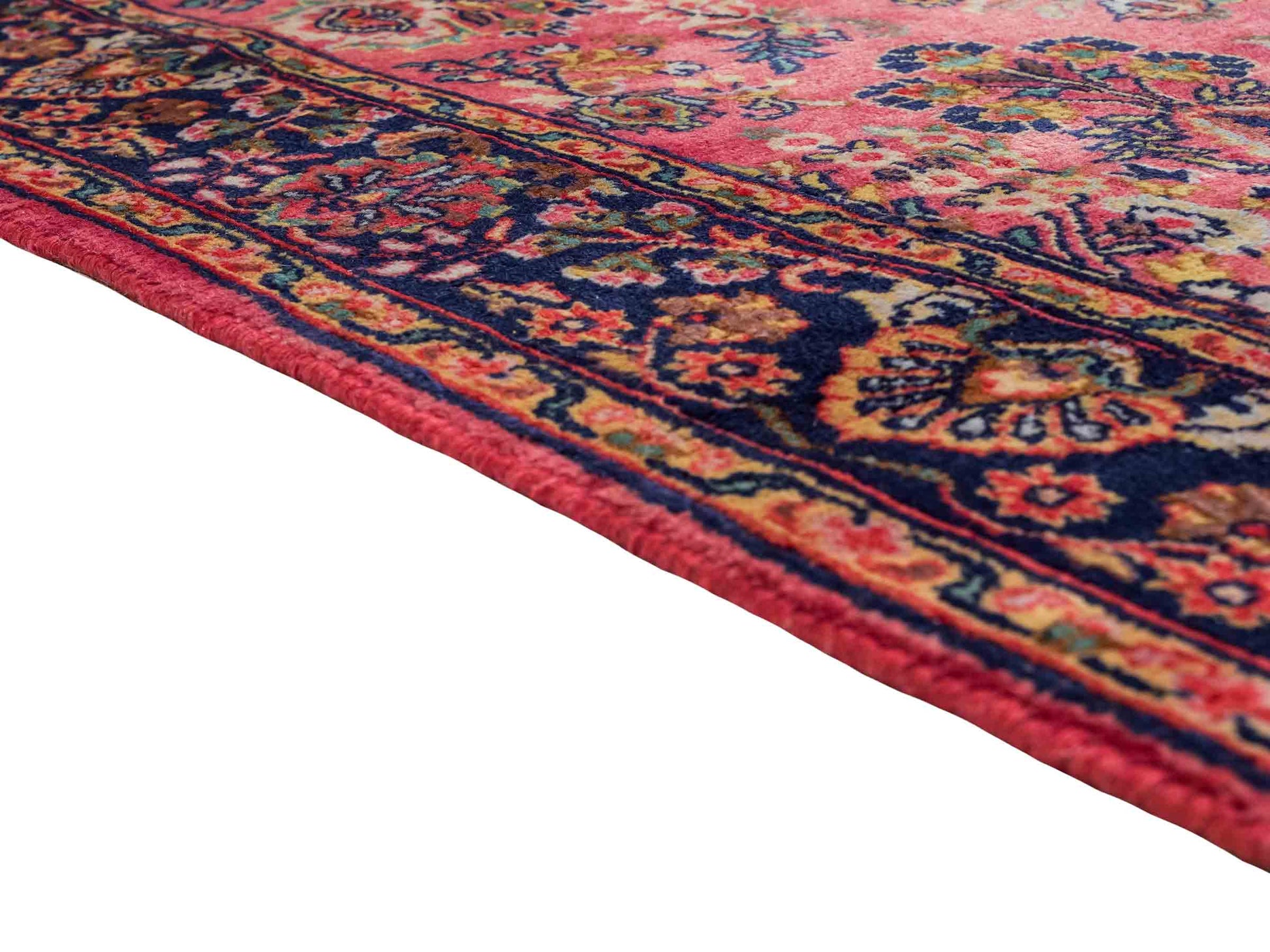 Handgeknüpfter, indischer Orientteppich mit Sarough Design von Khademi aus Wolle, rot. 177x121 cm. Verkauf durch Jupiter Intl.
