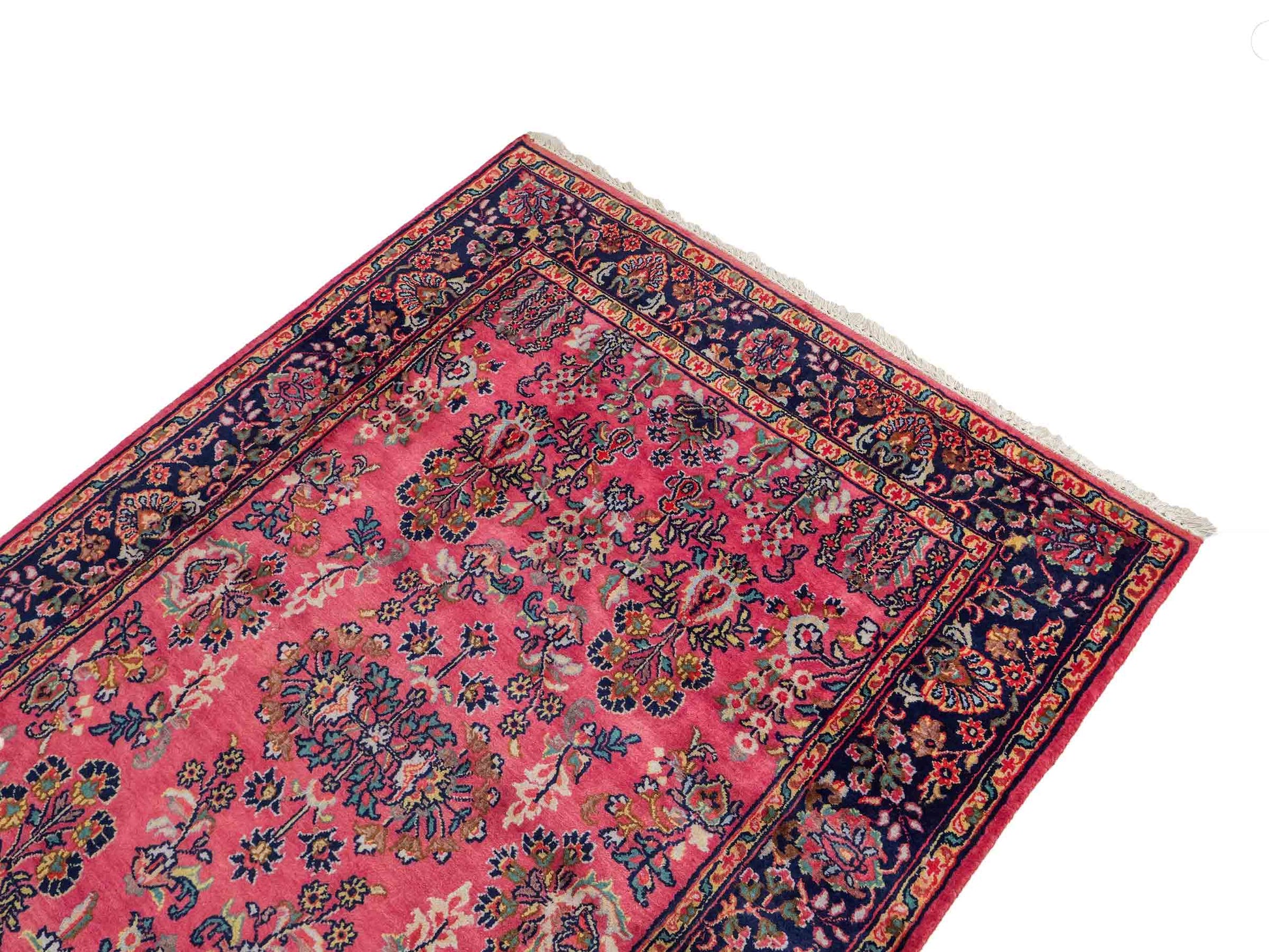 Handgeknüpfter, indischer Orientteppich mit Sarough Design von Khademi aus Wolle, rot. 177x121 cm. Verkauf durch Jupiter Intl.
