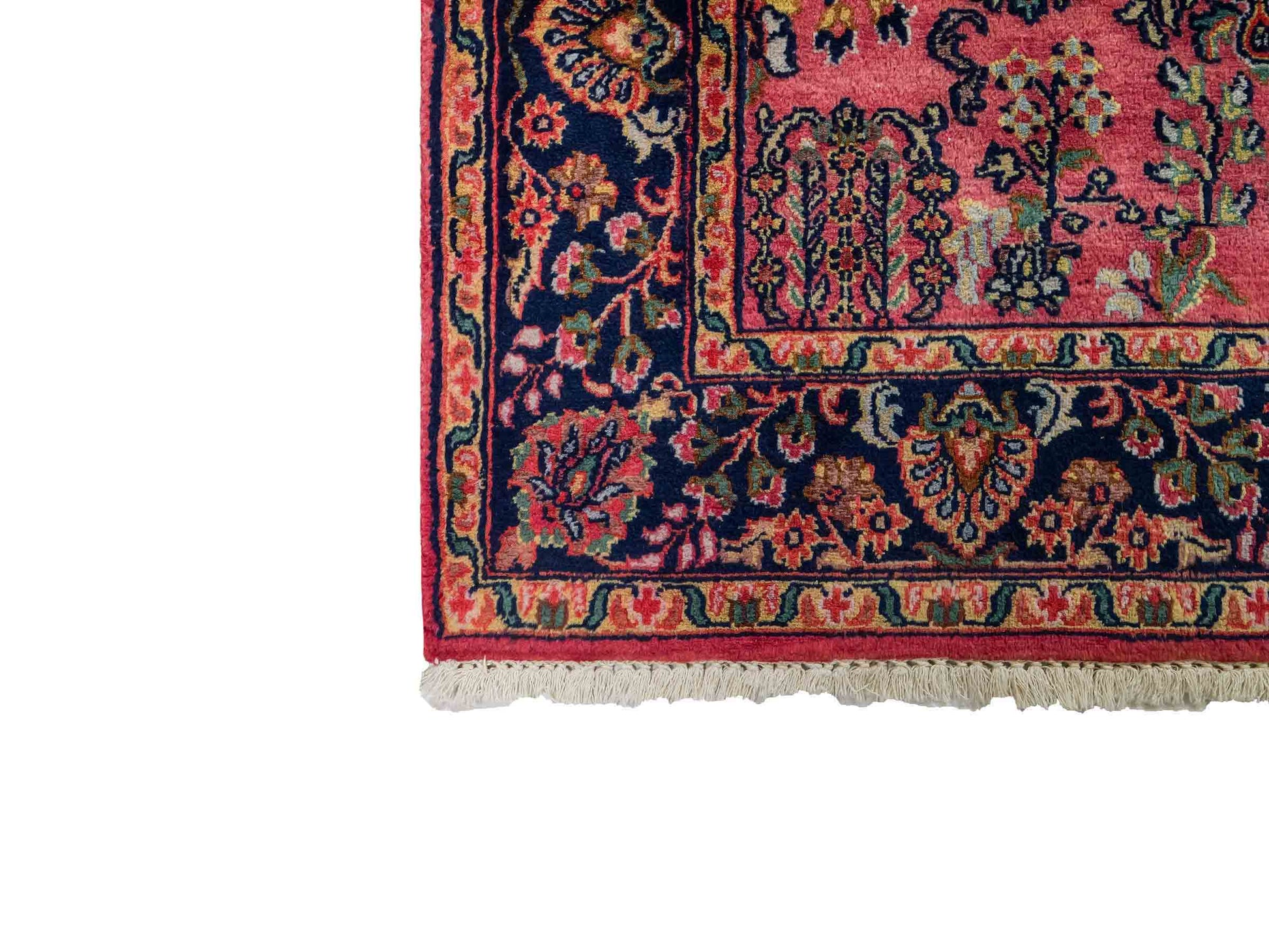 Handgeknüpfter, indischer Orientteppich mit Sarough Design von Khademi aus Wolle, rot. 177x121 cm. Verkauf durch Jupiter Intl.