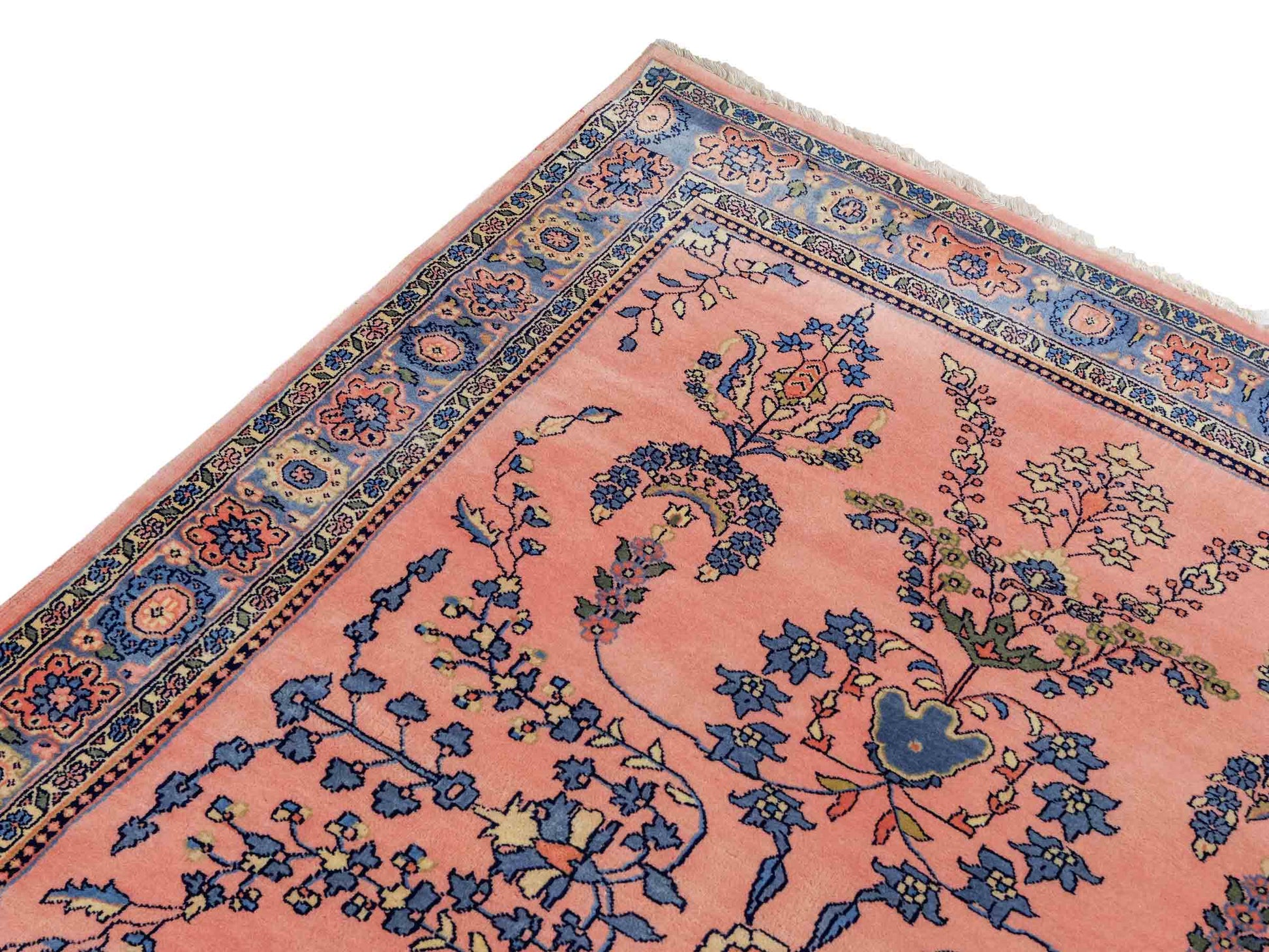 Handgeknüpfter, indischer Orientteppich mit Sarough Design von Khademi aus Wolle, rot. 178x126 cm. Verkauf durch Jupiter Intl.