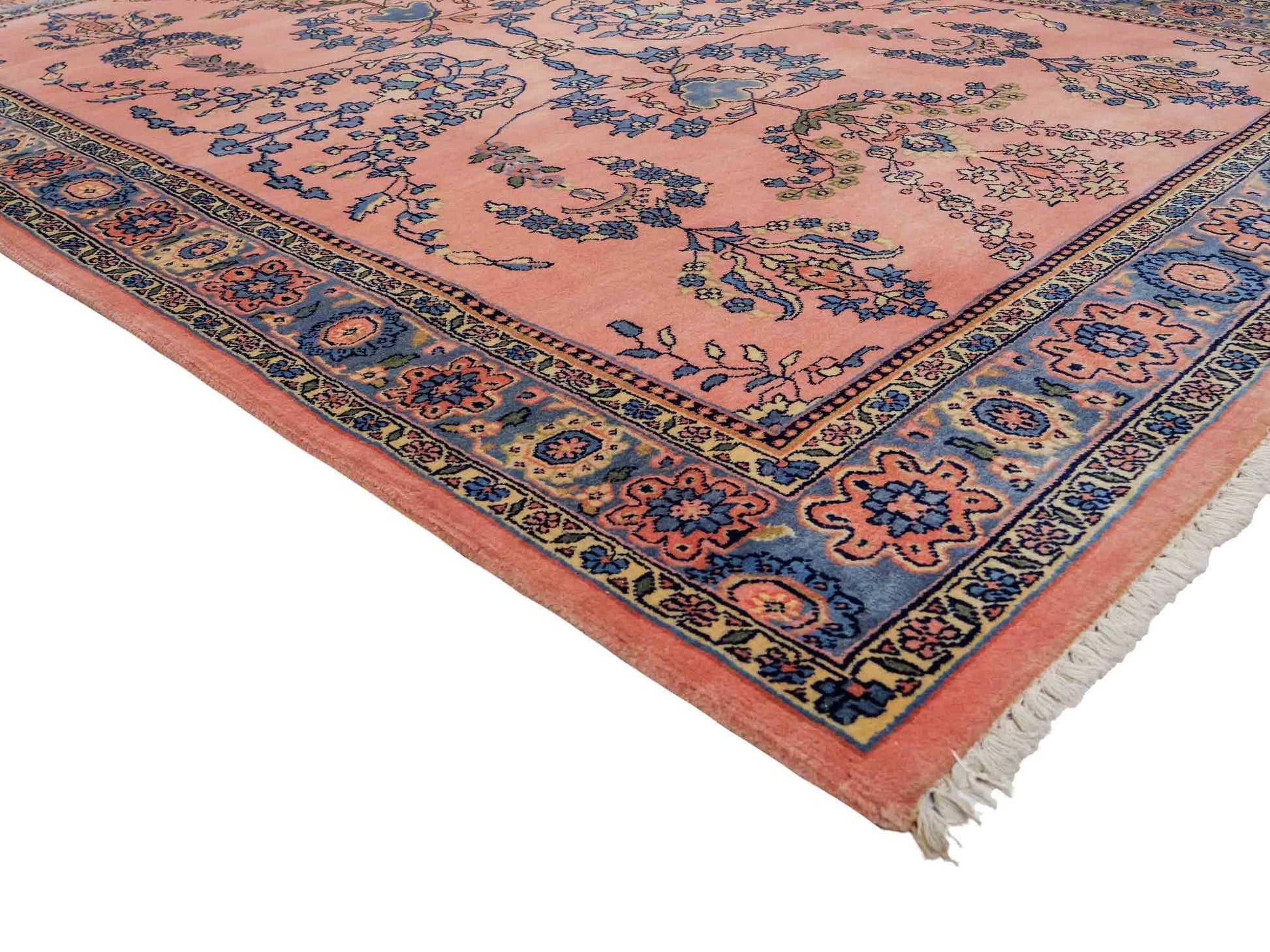 Handgeknüpfter, indischer Orientteppich mit Sarough Design von Khademi aus Wolle, rot. 178x126 cm. Verkauf durch Jupiter Intl.