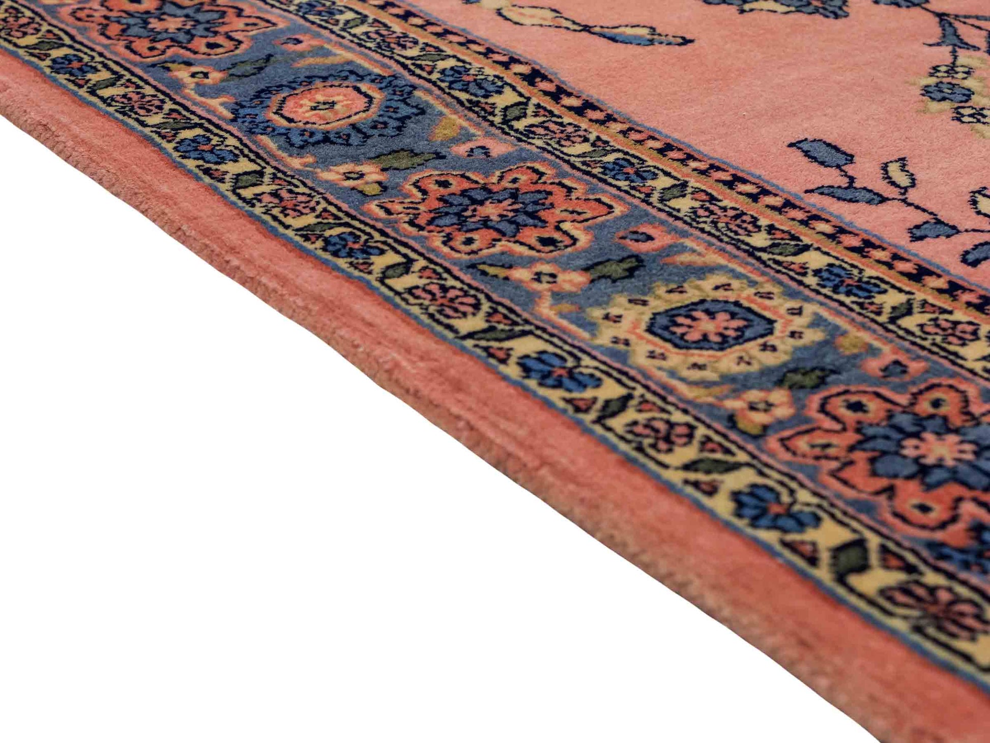 Handgeknüpfter, indischer Orientteppich mit Sarough Design von Khademi aus Wolle, rot. 178x126 cm. Verkauf durch Jupiter Intl.