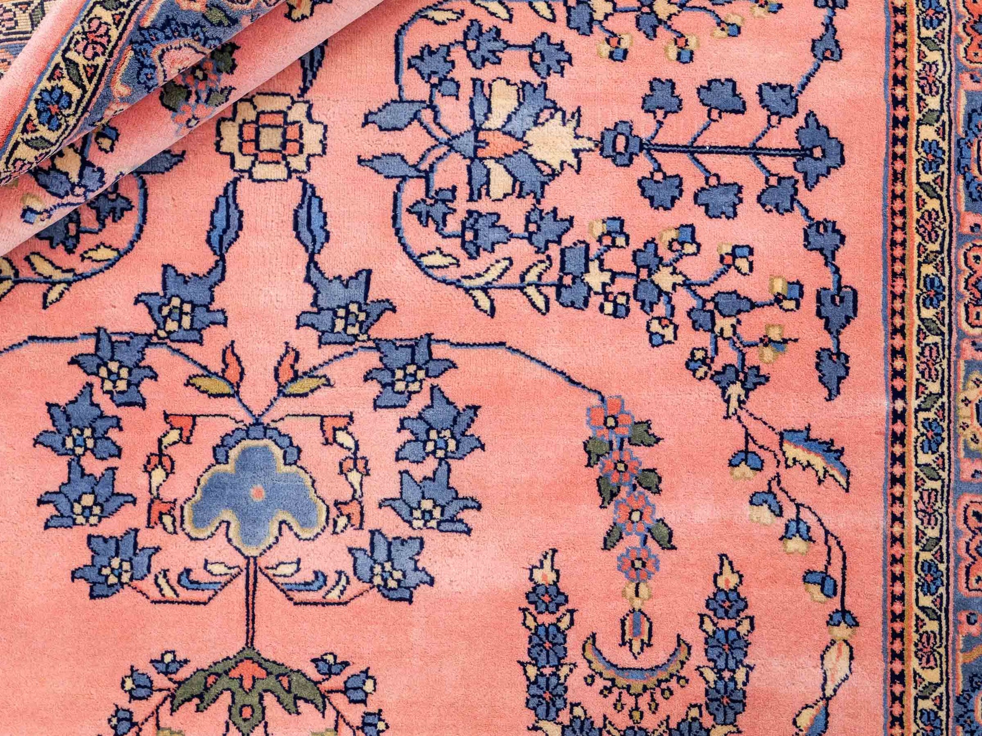 Handgeknüpfter, indischer Orientteppich mit Sarough Design von Khademi aus Wolle, rot. 178x126 cm. Verkauf durch Jupiter Intl.